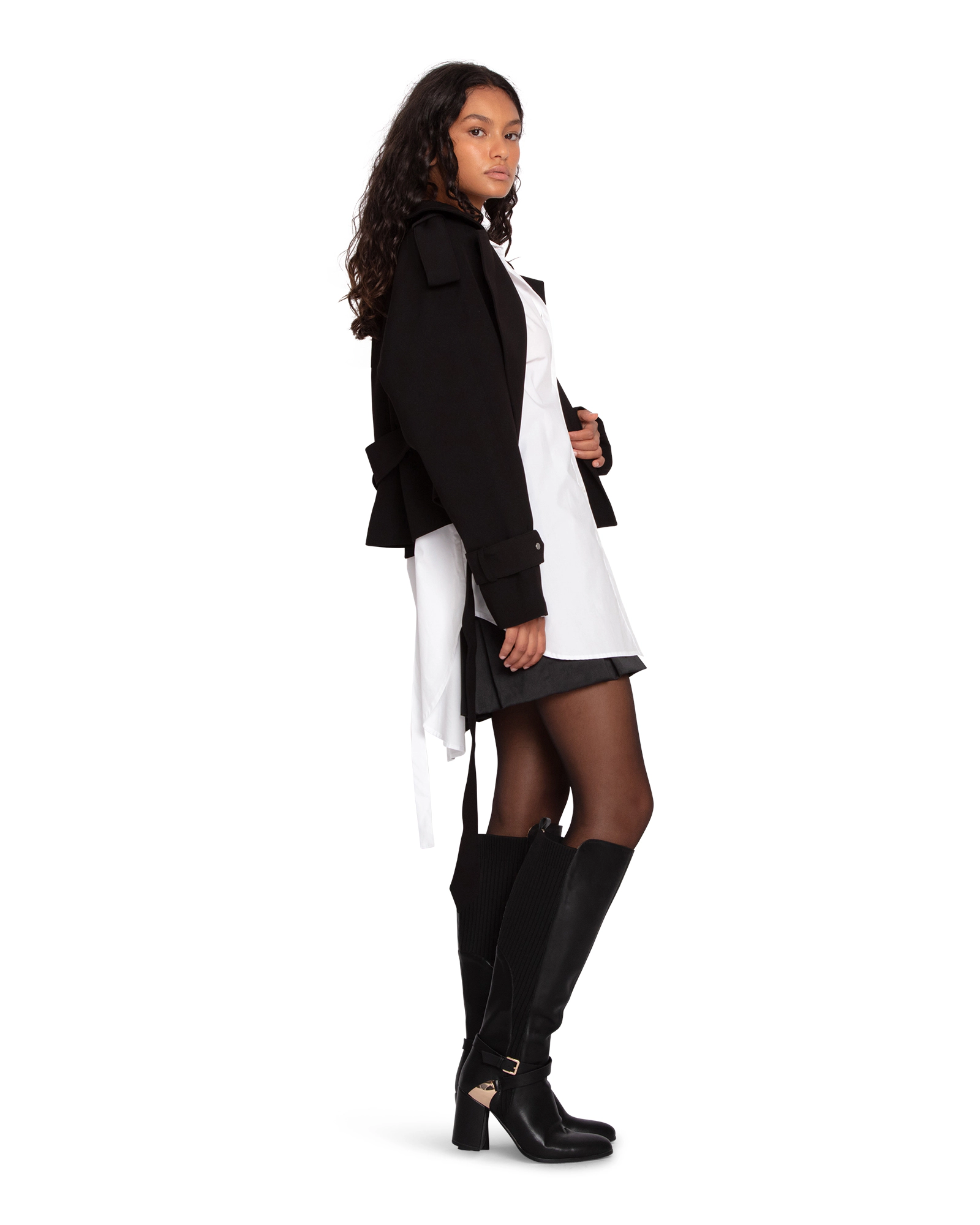 Belle & Bloom Fast Car Cropped Trench Coat