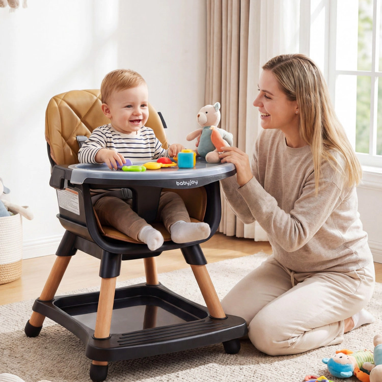 Hivvago 9-in-1 Convertible High Chair for Babies and Toddlers with Seat Cushion