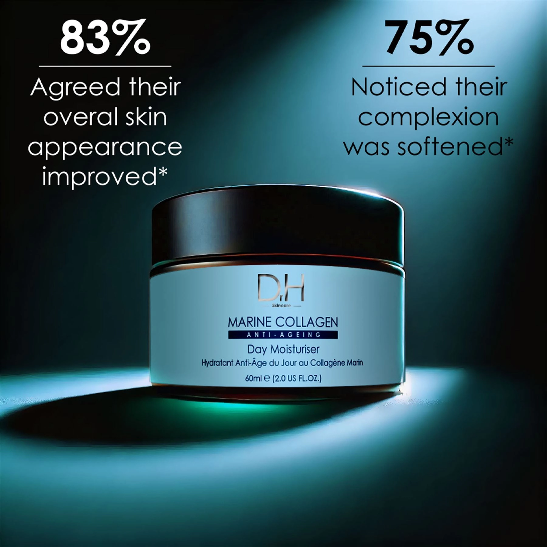 Dr H Marine Collagen Anti-Ageing Day Moisturiser 60ml - Firming+Smoothing for Fine Lines