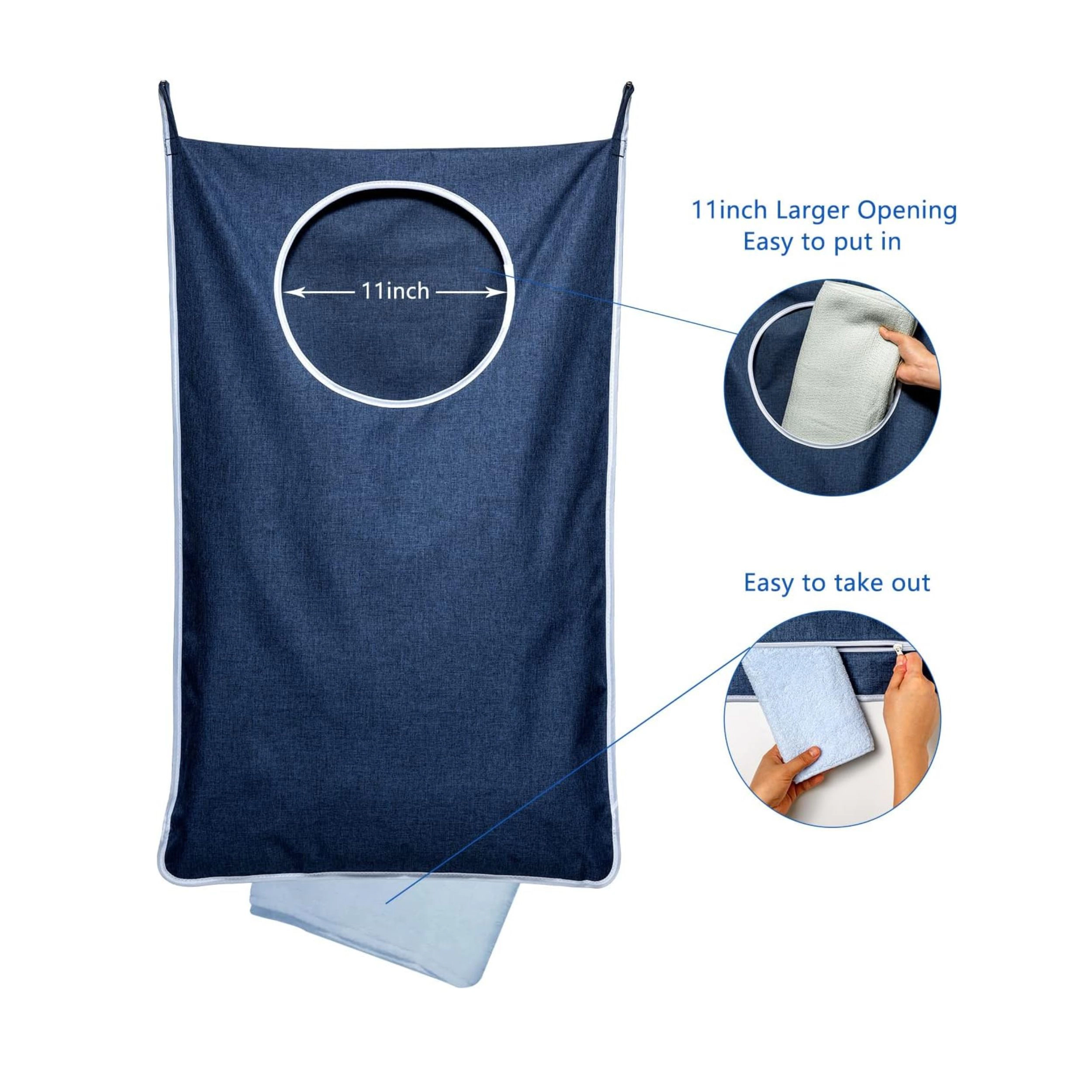 Stock Preferred Hanging Laundry Hamper Bag with Hooks for Dirty Clothes Storage