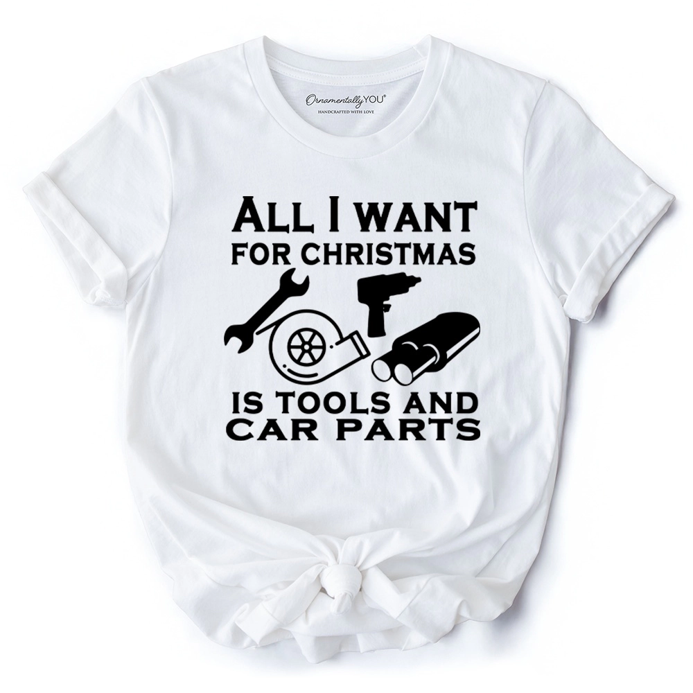 OrnamentallyYou Mens All I Want For Christmas" Mechanic Garage Quote T-Shirt