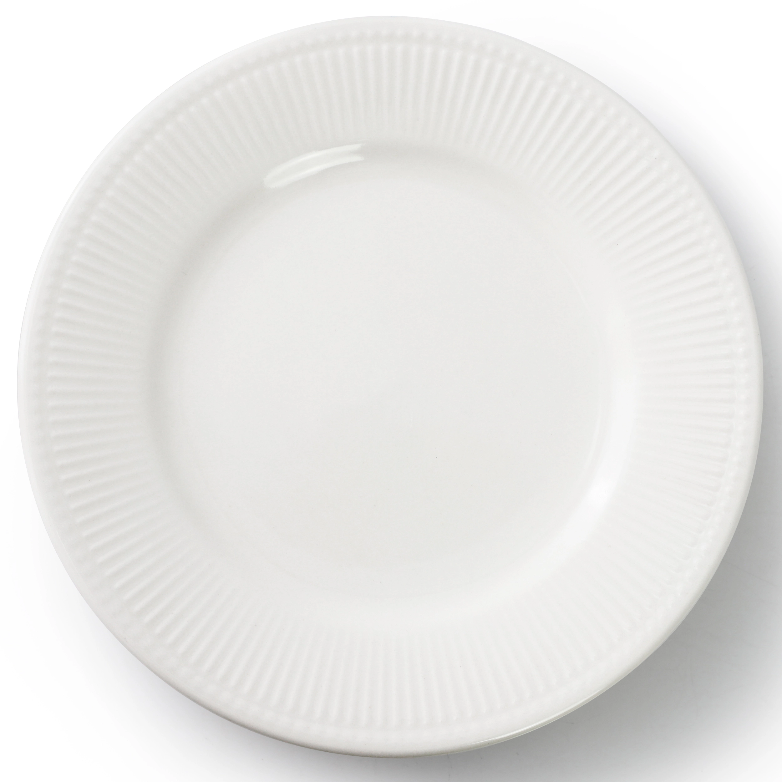 Elama Gretel 6 Piece Round Stoneware Salad Plate Set in White