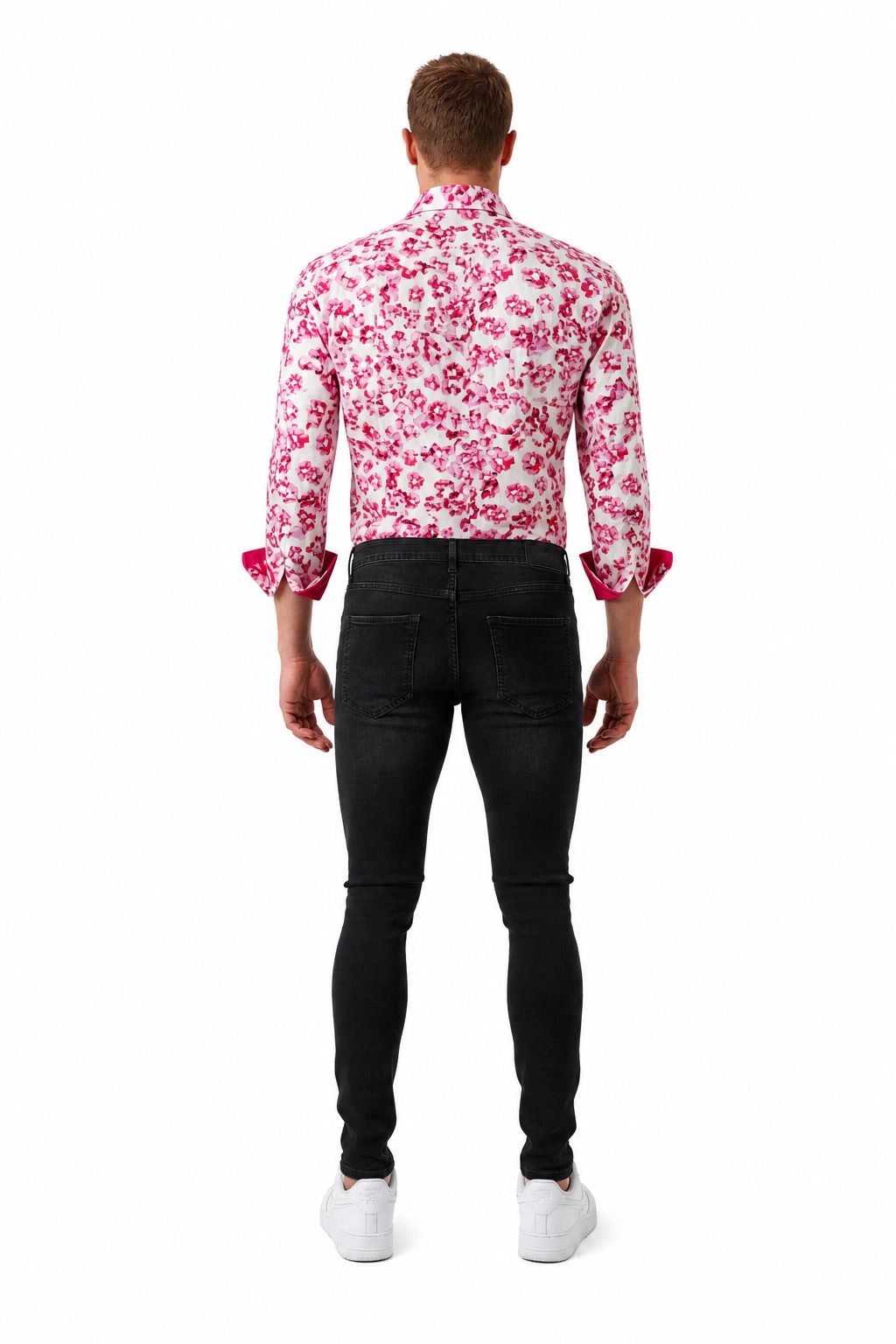 Elie Balleh Slim Fit Mens Floral Sport Button-Down Shirt