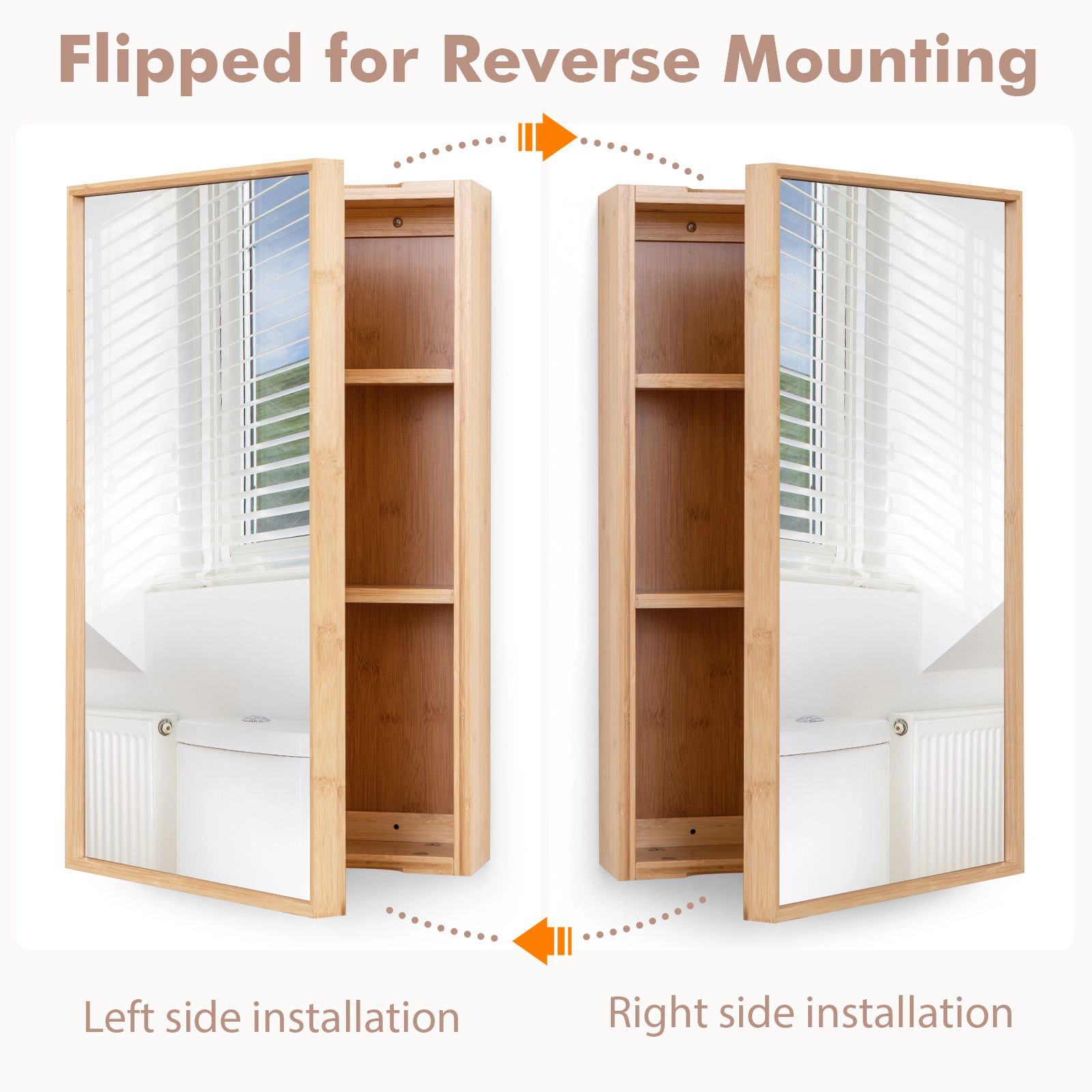 SlickBlue Wall Mounted Bathroom Mirror Cabinet, Storage