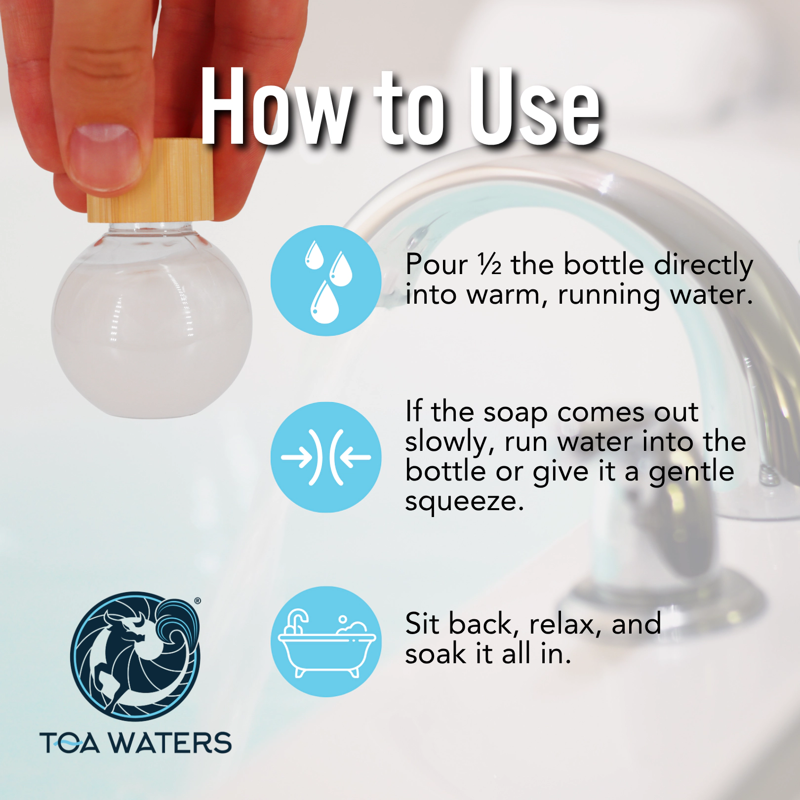 TOA Waters Unisex Liquid Bath Bomb The Owl's Tale - Eucalyptus, Vanilla, and Frosted Juniper