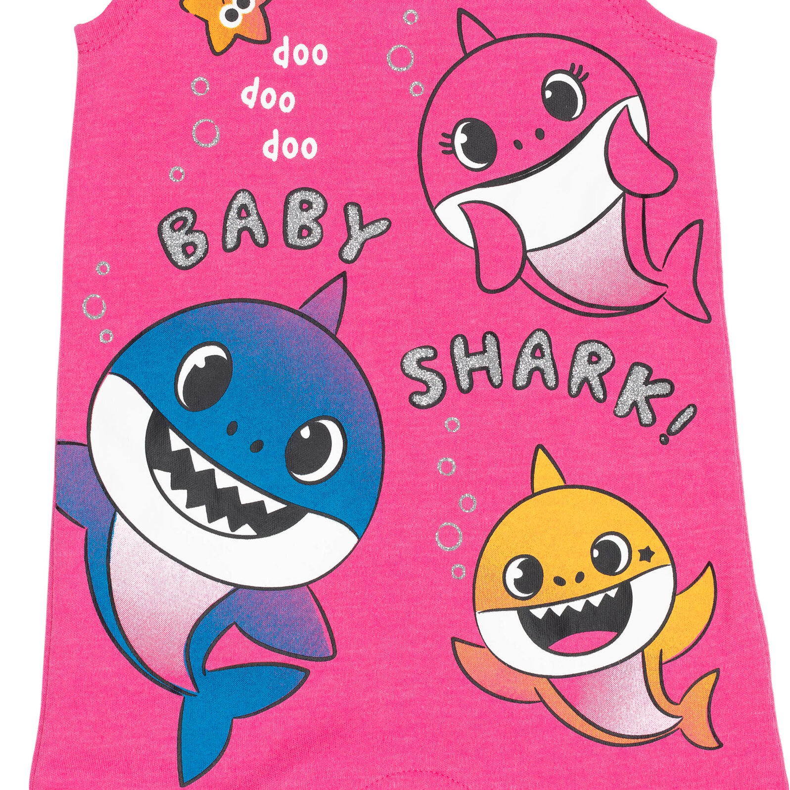 Pinkfong Baby Shark Girls' Sleeveless Romper and Headband Set