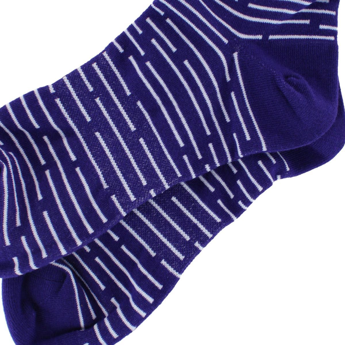 Dead Soxy Men's Broken Stripe Mid-Calf Premium Novelty Dress Socks (1 Pair)