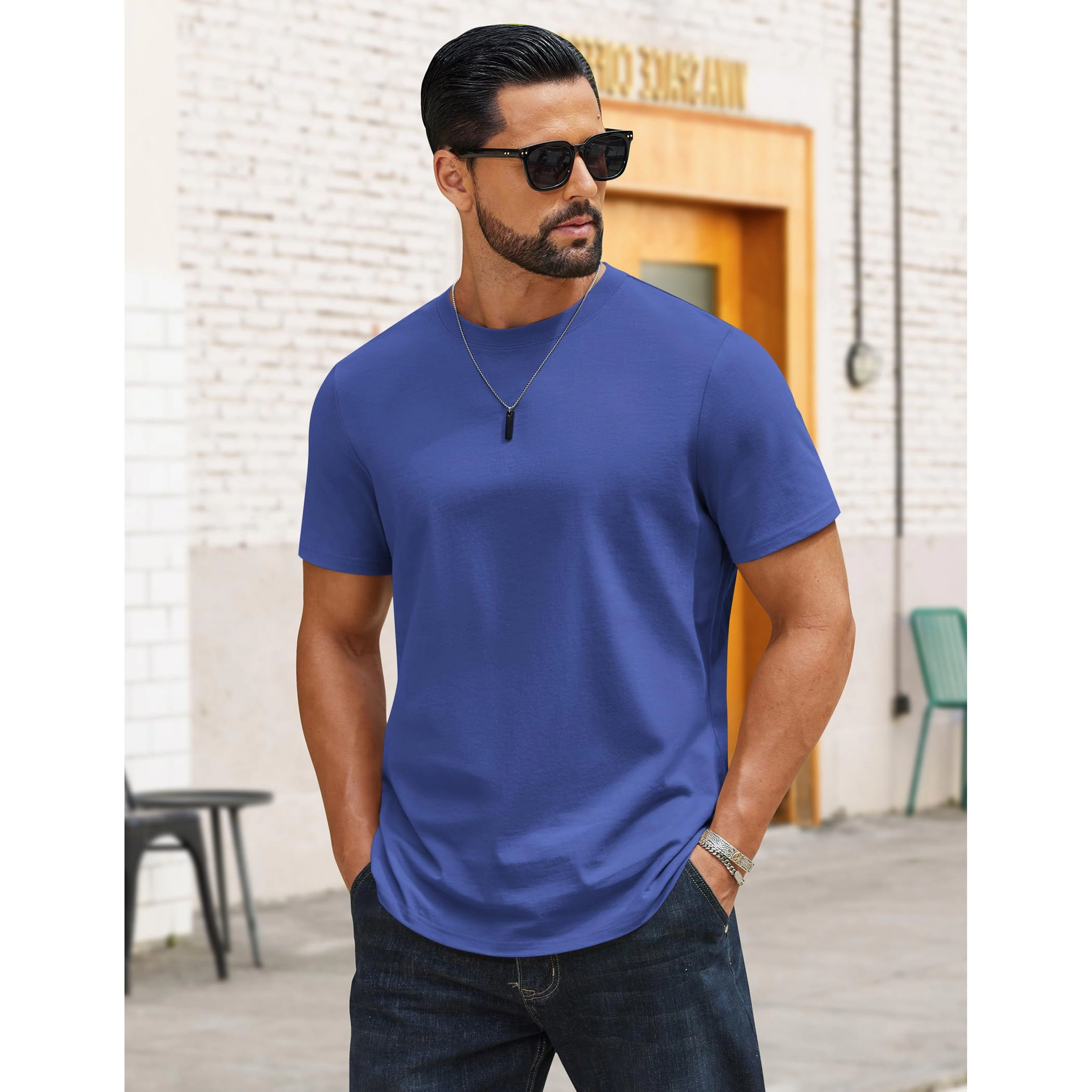 COOFANDY Men's Regular Fit Crew Neck Short Sleeve Casual T-Shirt