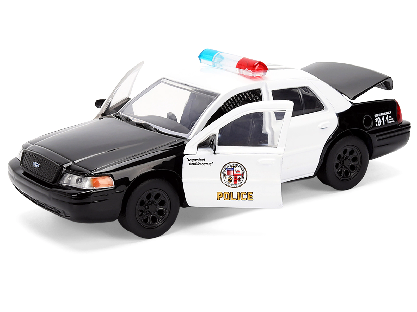 Jada Ford Crown Victoria "LAPD (Los Angeles Police Department) Black and White "The Fast and the Furious"