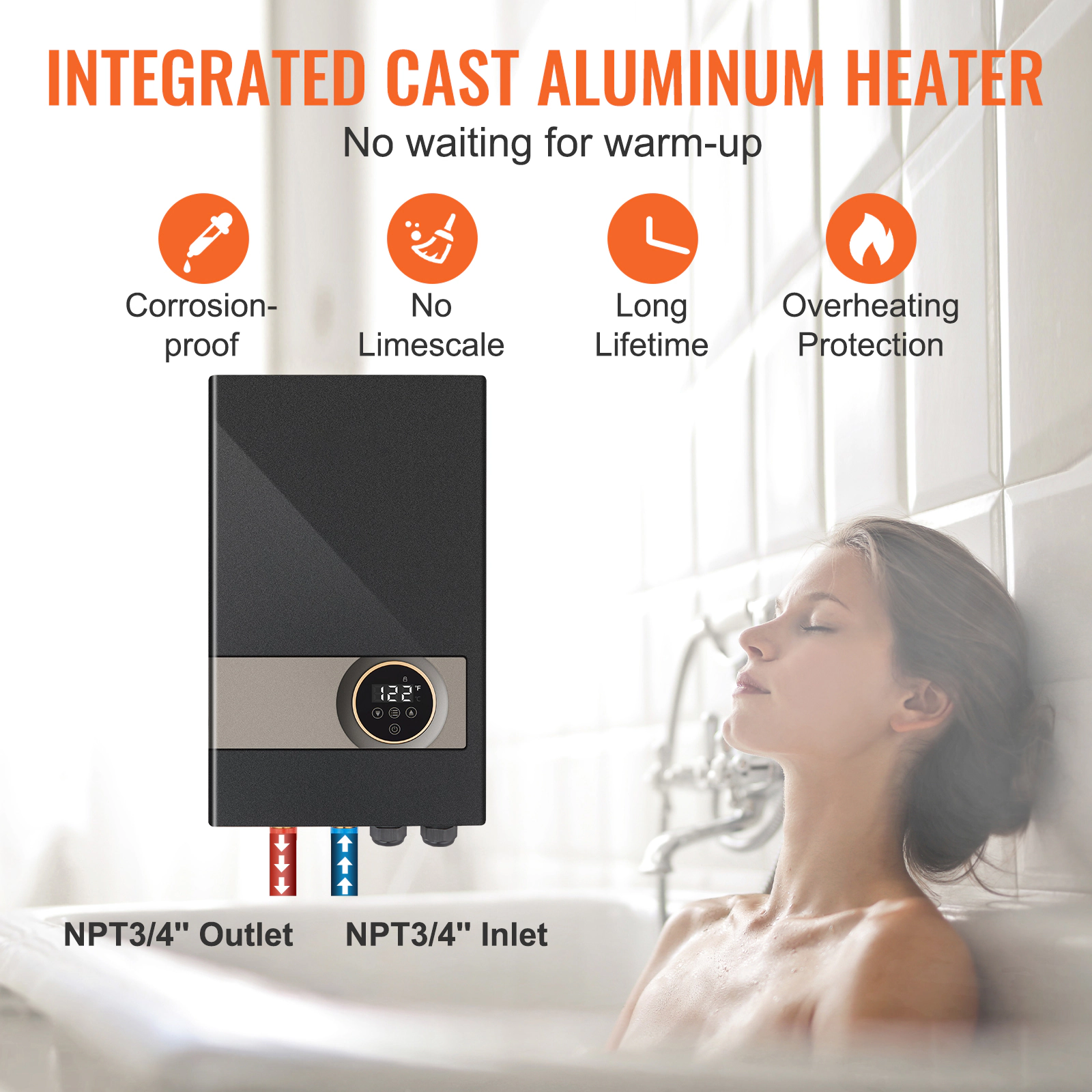HONGGE Instant Water Heater, Electric Tankless Boiler