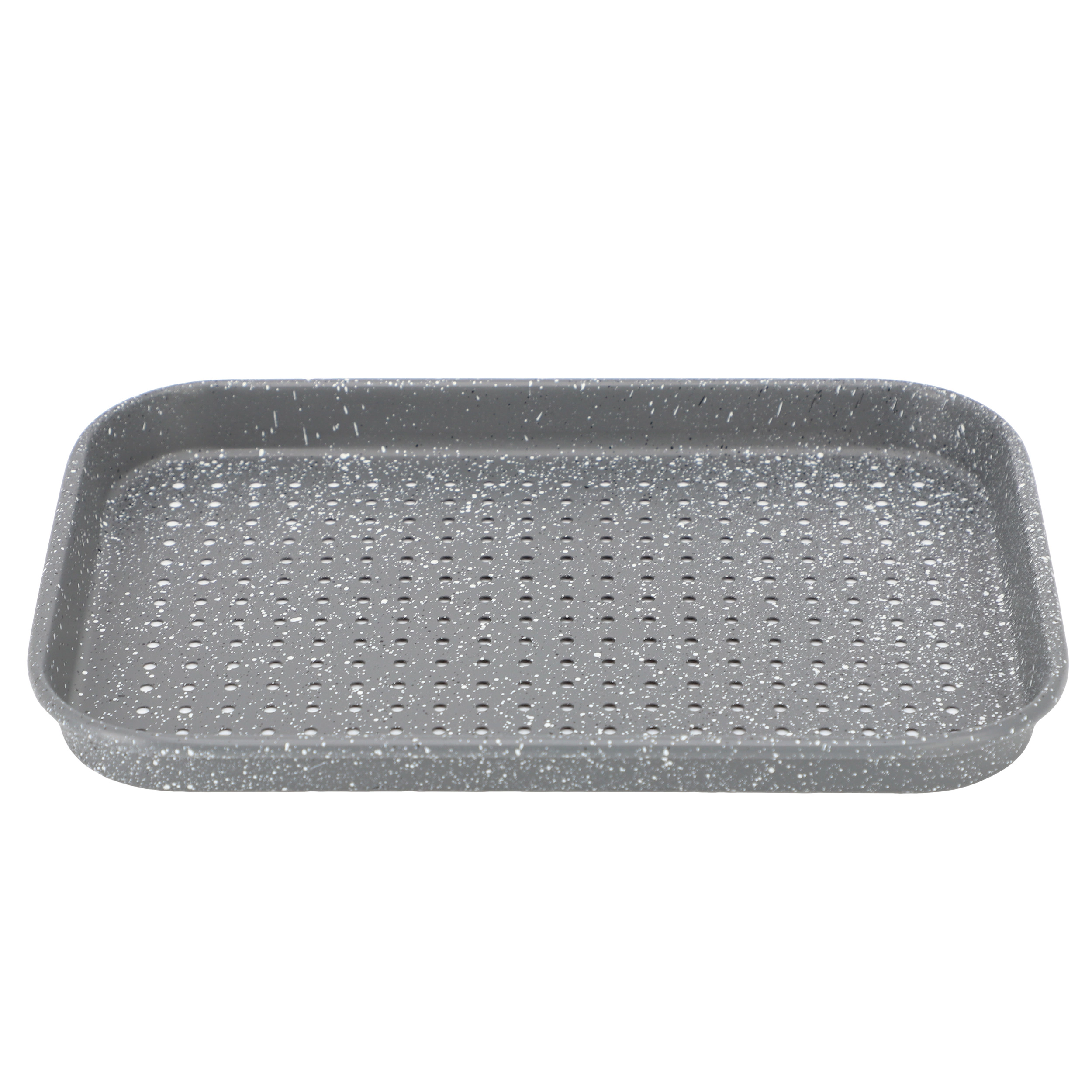Oster Greystone 4 Piece Nonstick Carbon Steel Toaster Oven Bakeware Set in Speckled Grey