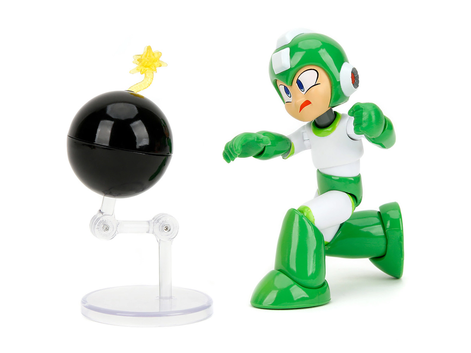 Jada Hyper Bomb 4.5" Moveable Figure with Accessories and Alternate Head and Hands "Mega Man" (1987) Video