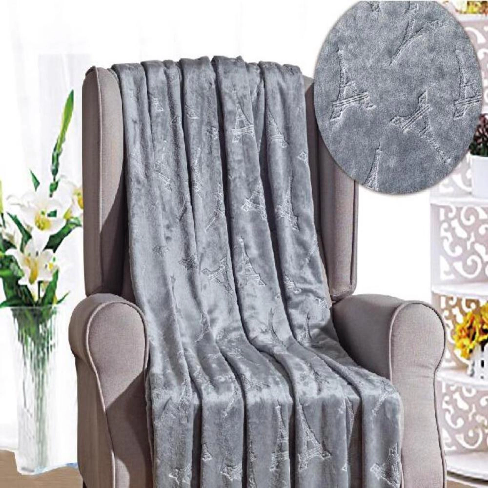 Eiffel Tower Premium Microplush Super Soft Embossed Pattern All Season 50" x 60" Throw Blanket