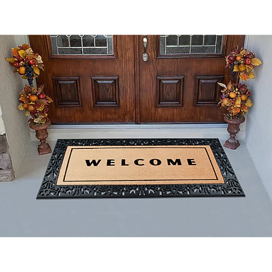 A1 Home Collectionss Coir Flocked Door Mat 30x60 Inches Heavy Duty