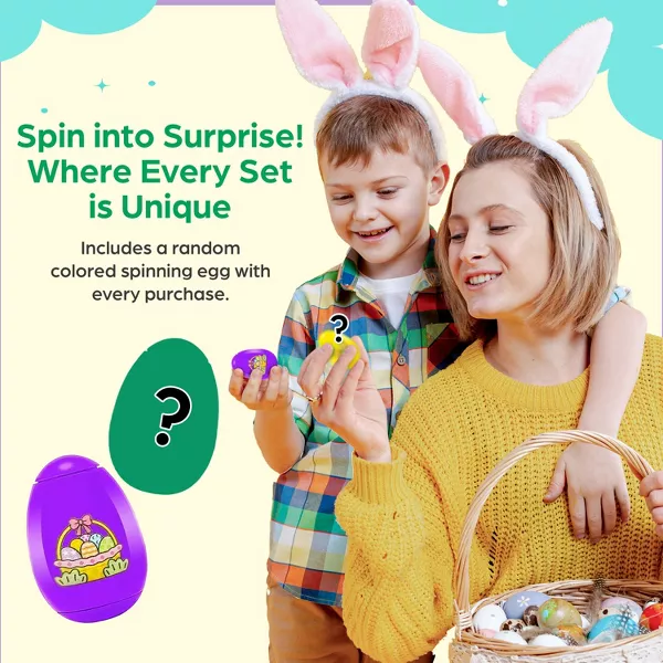 Sperric Interactive Easter Plush Bunny w/ Carrot Cabbage & Spinner Egg, 6'' Walking Plush Bunny w/ Sounds Twitching Ears