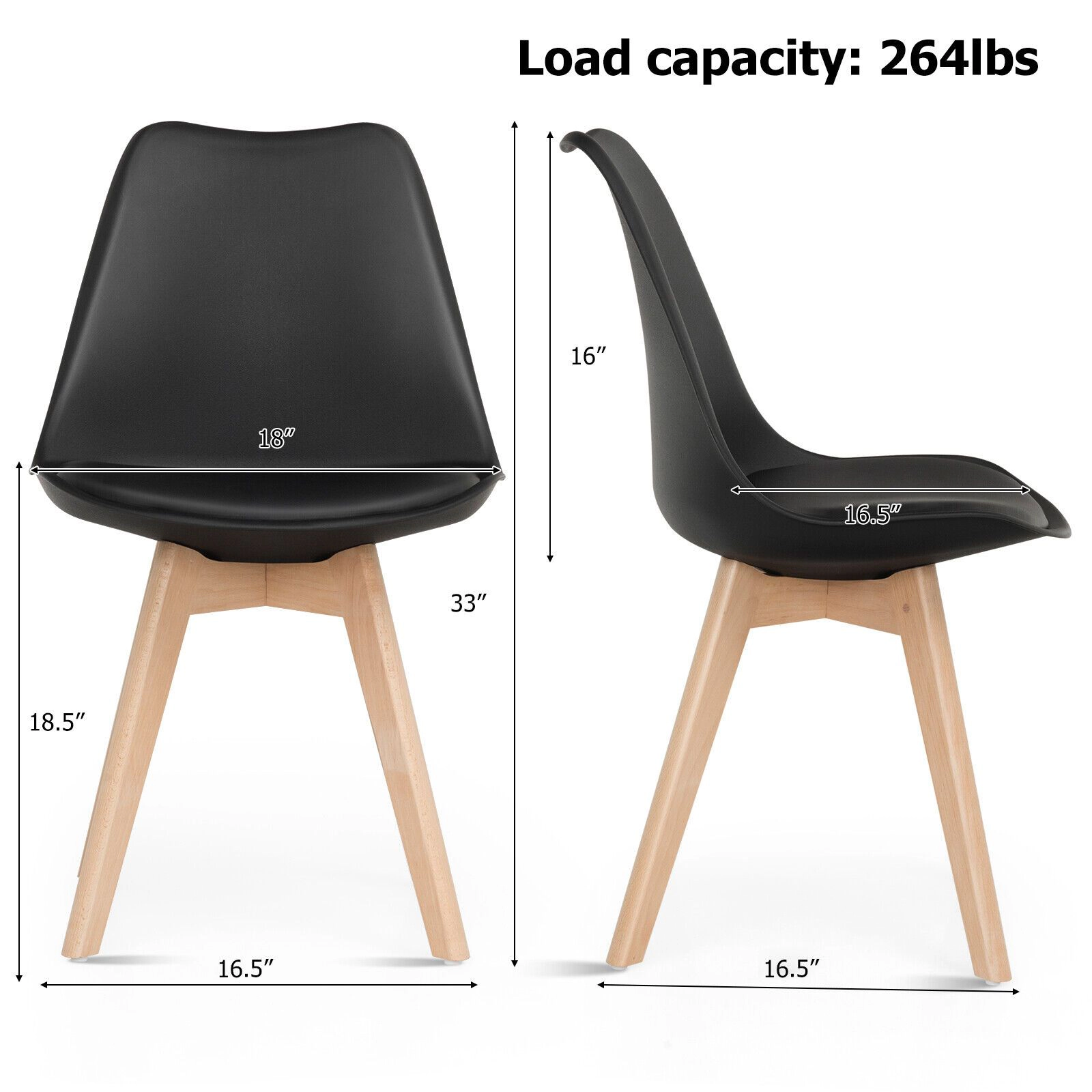 SlickBlue Modern Upholstered Dining Chairs Set of 4 with High Back