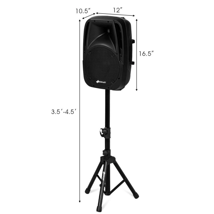 Hivvago Dual 10 Inch 1600W Powered Mic Speaker Speakers With Bluetooth