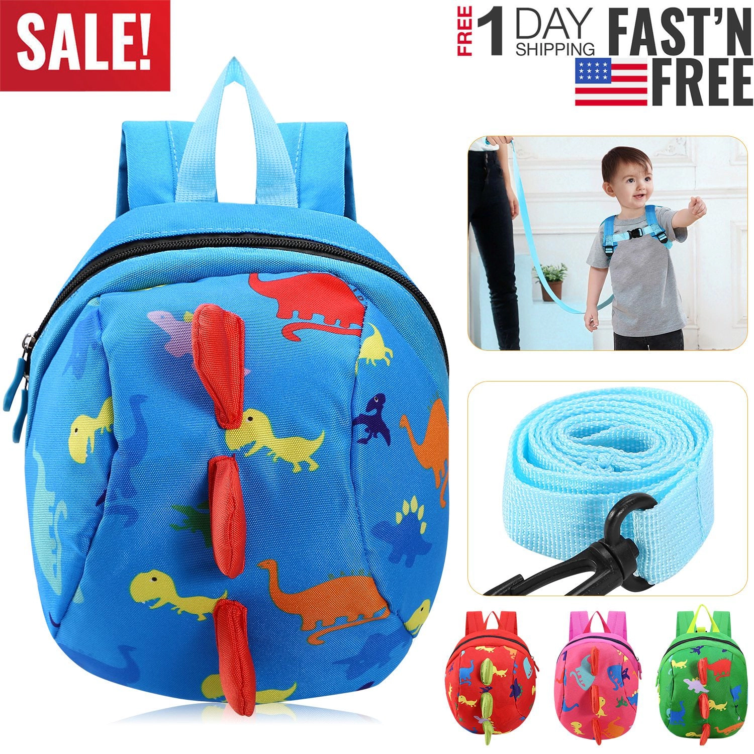 GBruno Kids' Dinosaur Safety Harness Backpack