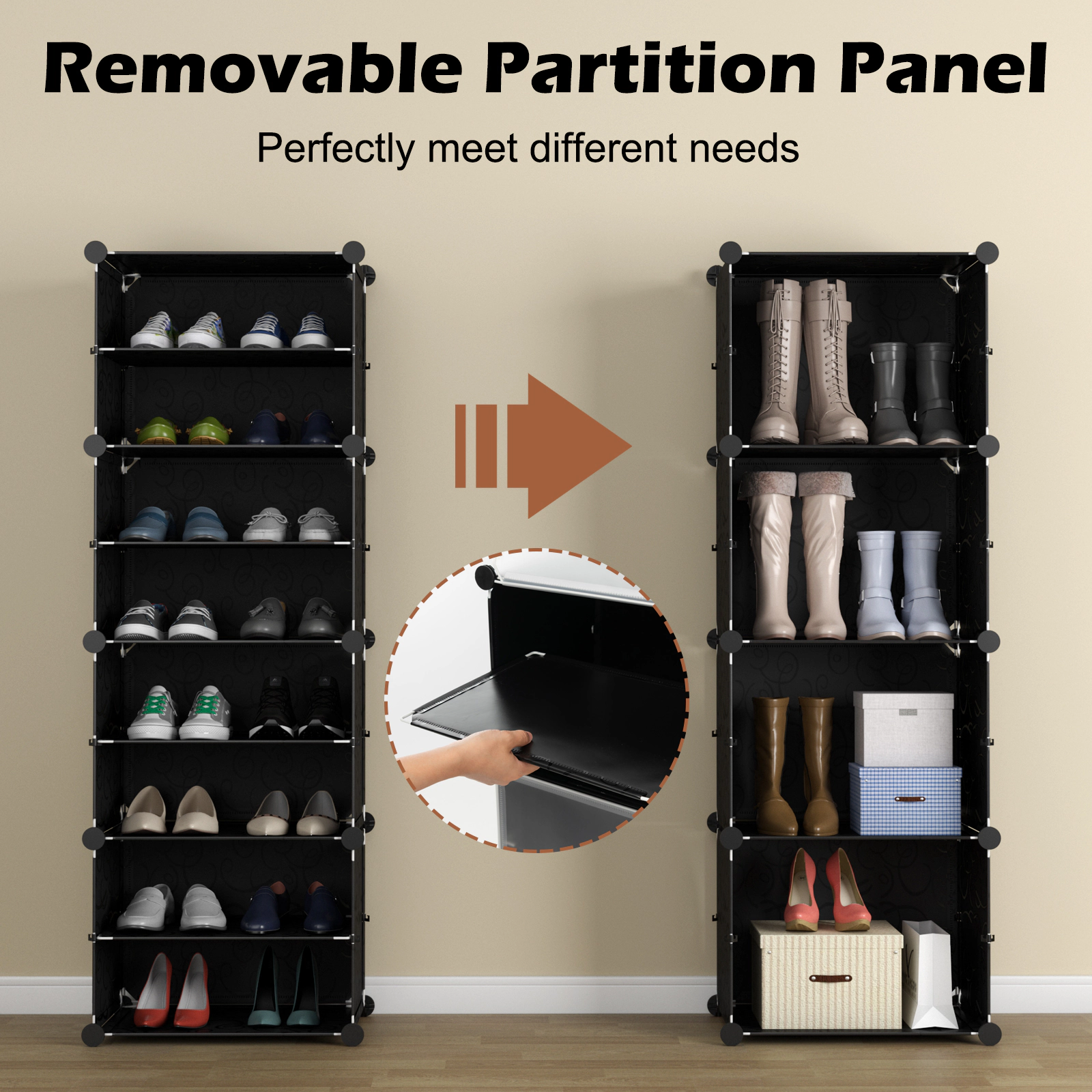 SlickBlue 12-Cube Shoe Storage Organizer with Hanging Hooks