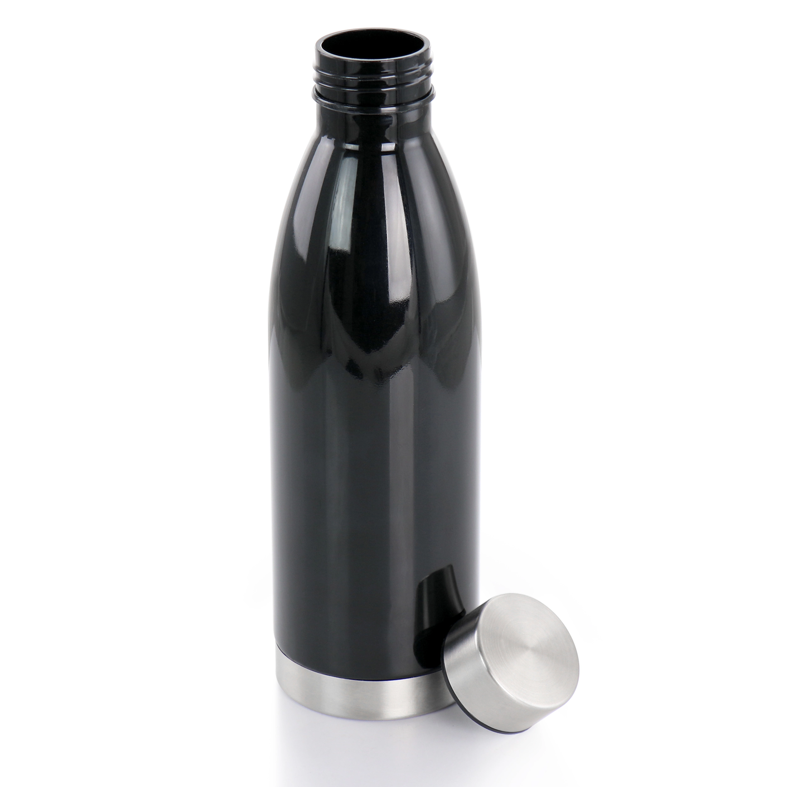 Gibson Home Dunneally 23 Ounce Plastic Water Bottle with Lid in Black