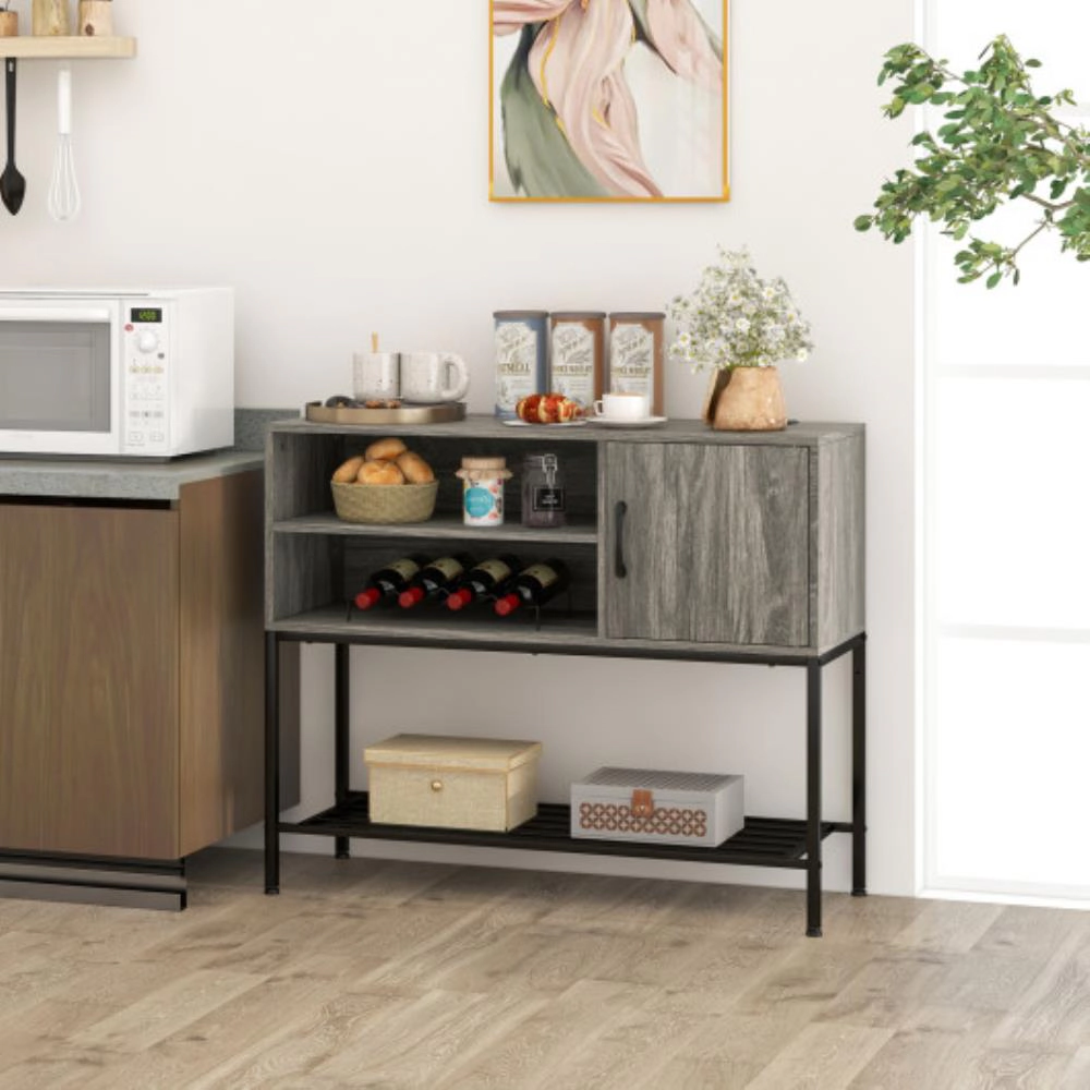 Hivvago Buffet Sideboard Coffee Bar Cabinet With Power Outlets And Usb Ports