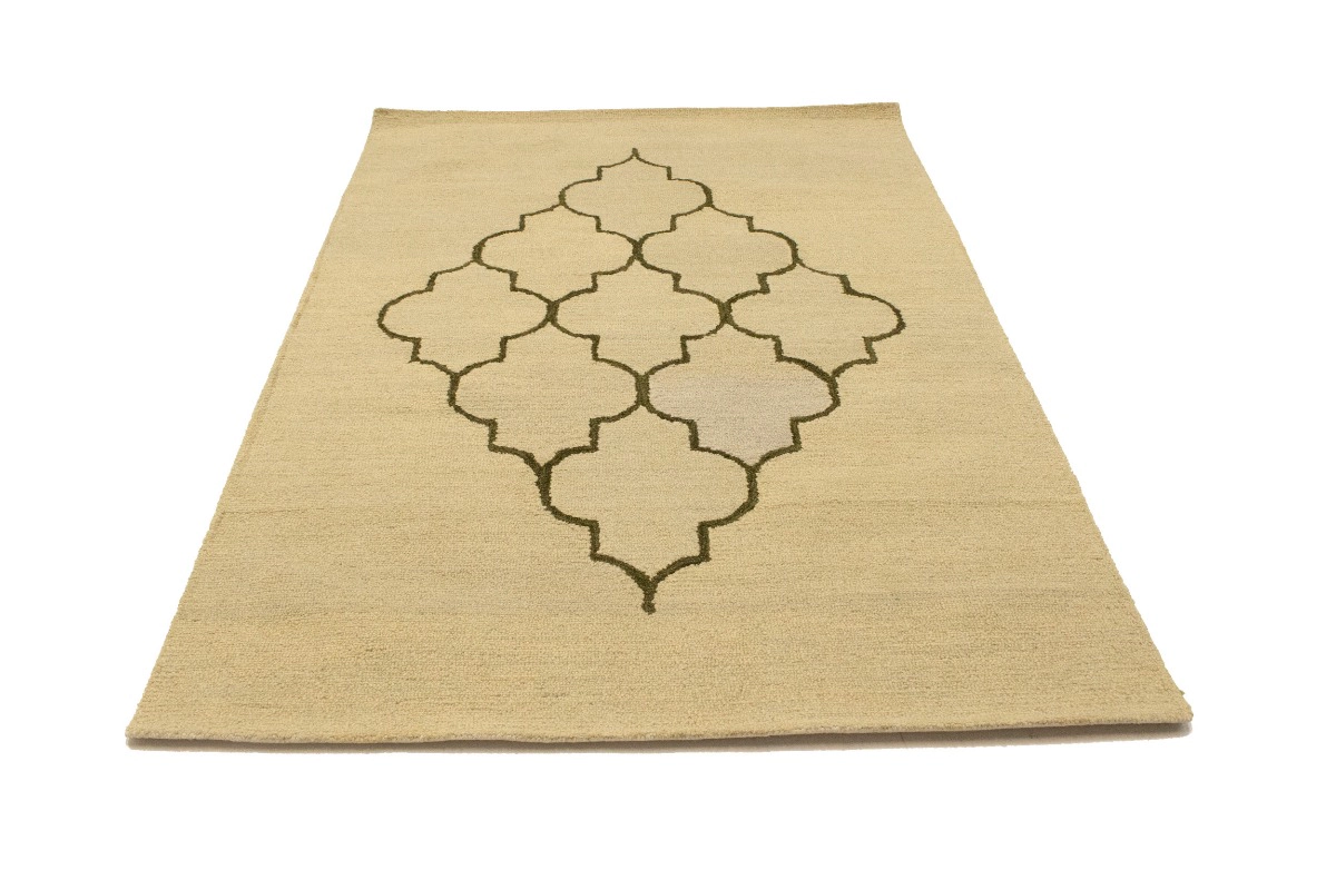 Magic Rugs 5'0 X 8'0 Cream & Brown Modern Hand-Tufted Wool Rug