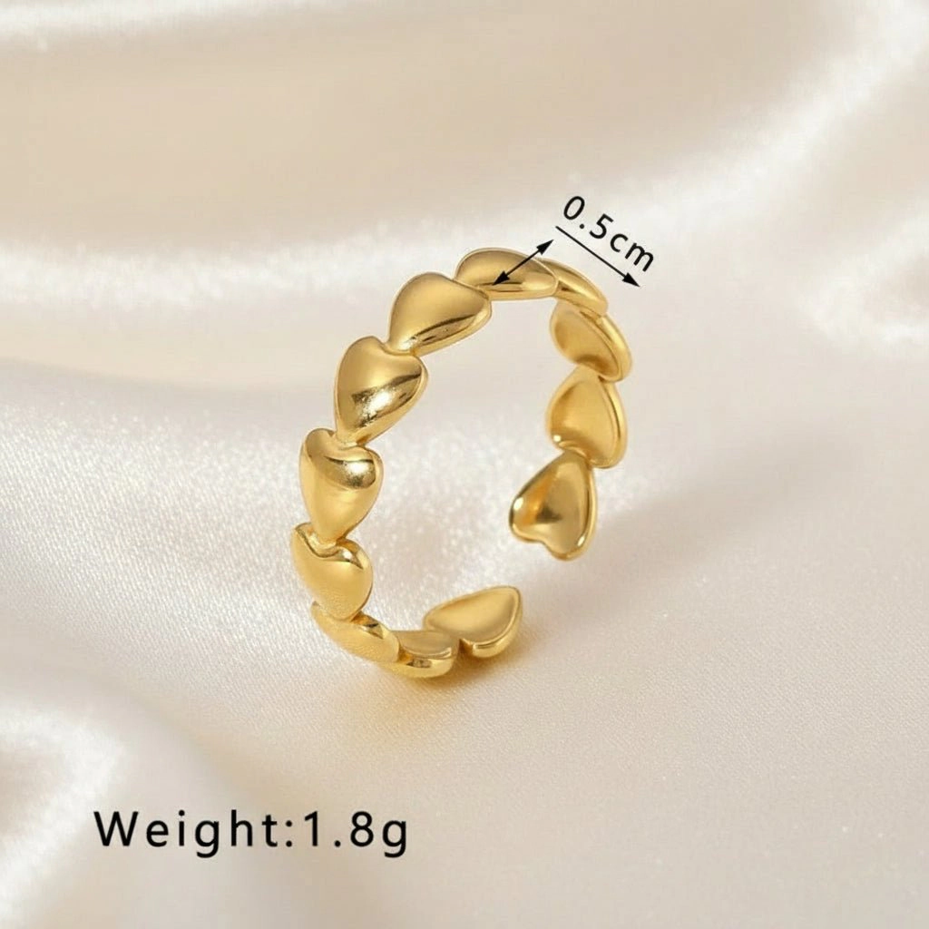 DressAtR Women's Heart Shape 18K Gold Plated Open Ring