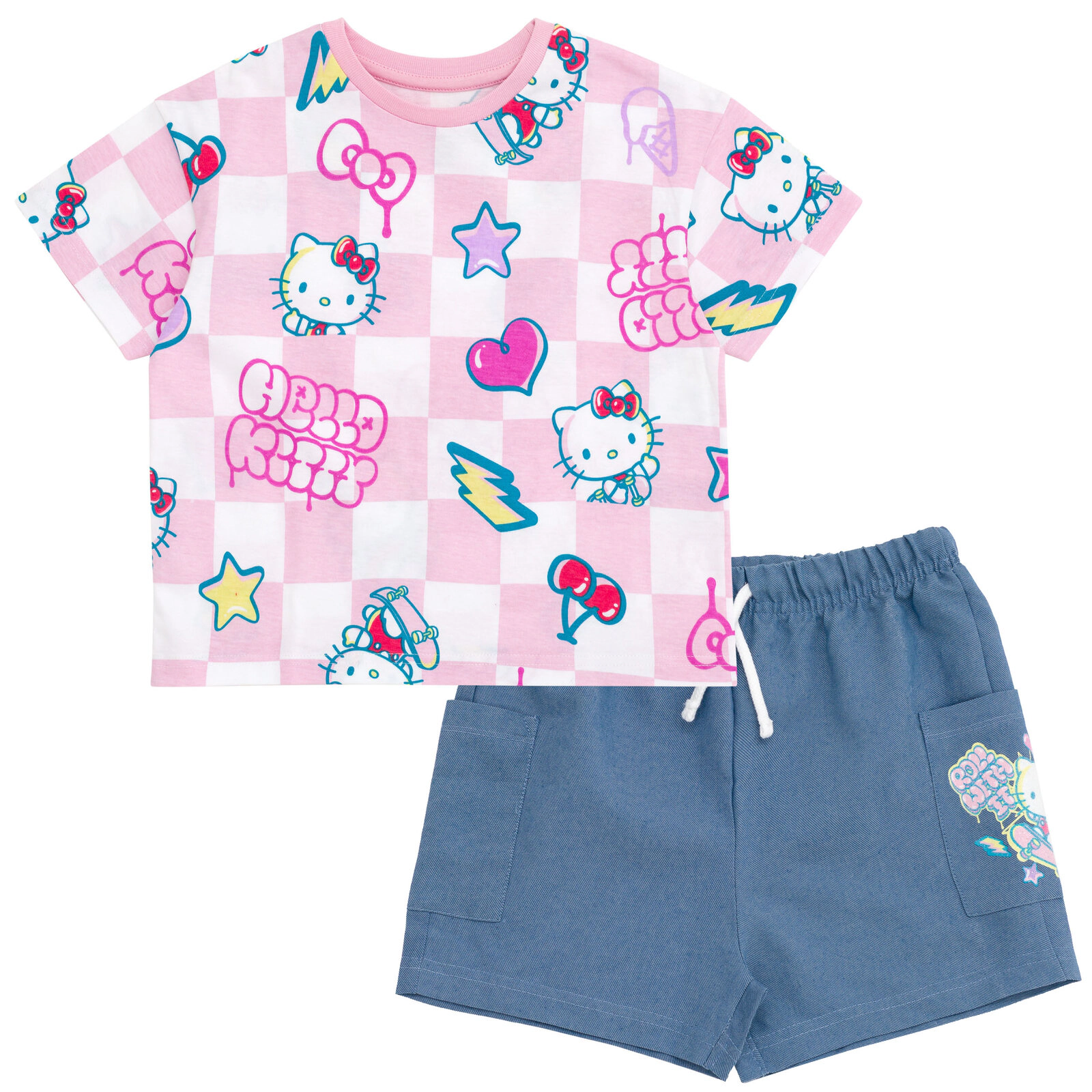Hello Kitty Girls' 2-Piece T-Shirt and Shorts Set