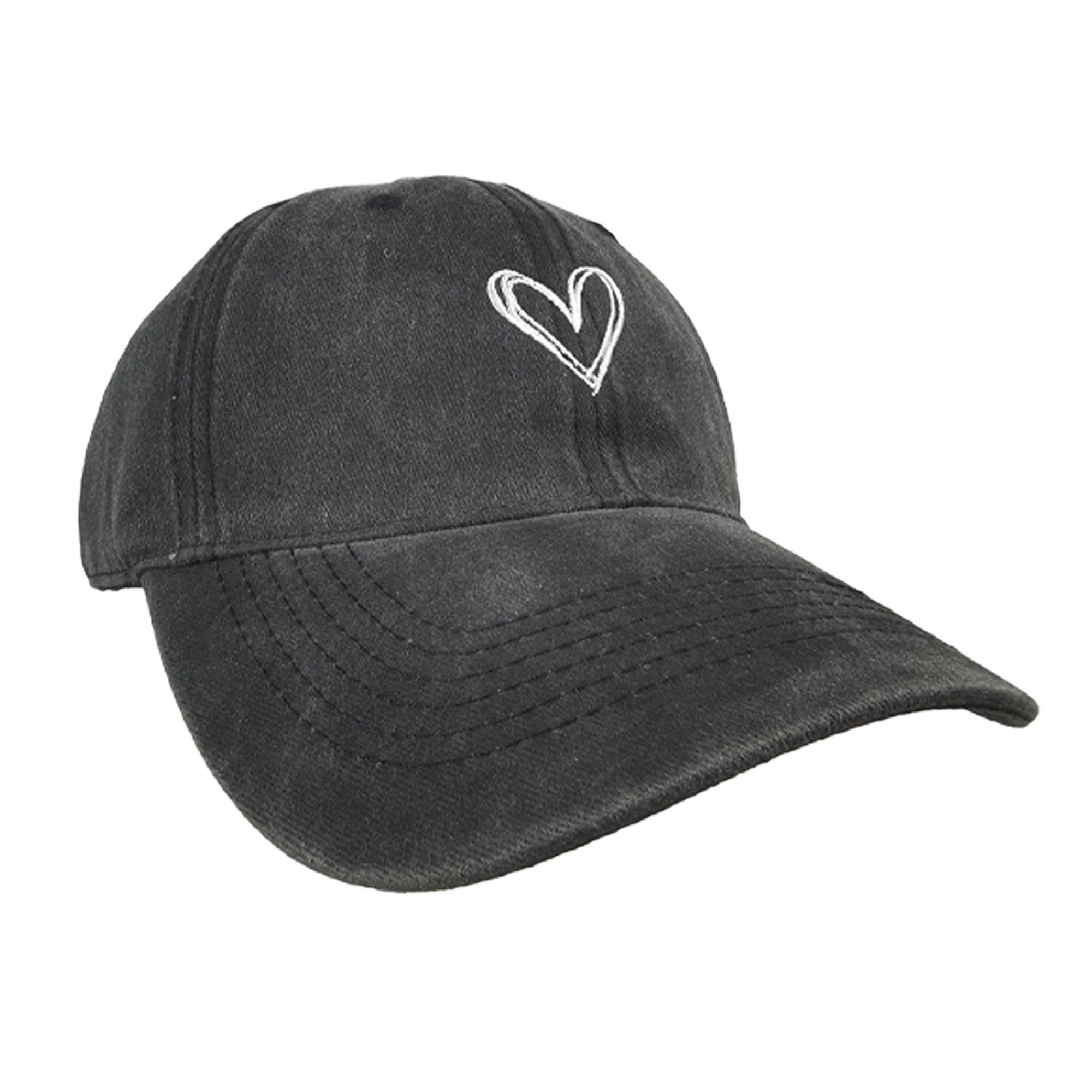 Anna-Kaci Women's Valentine Heart Embroidered Baseball Cap Low Bun Soft Cotton Trucker Hat
