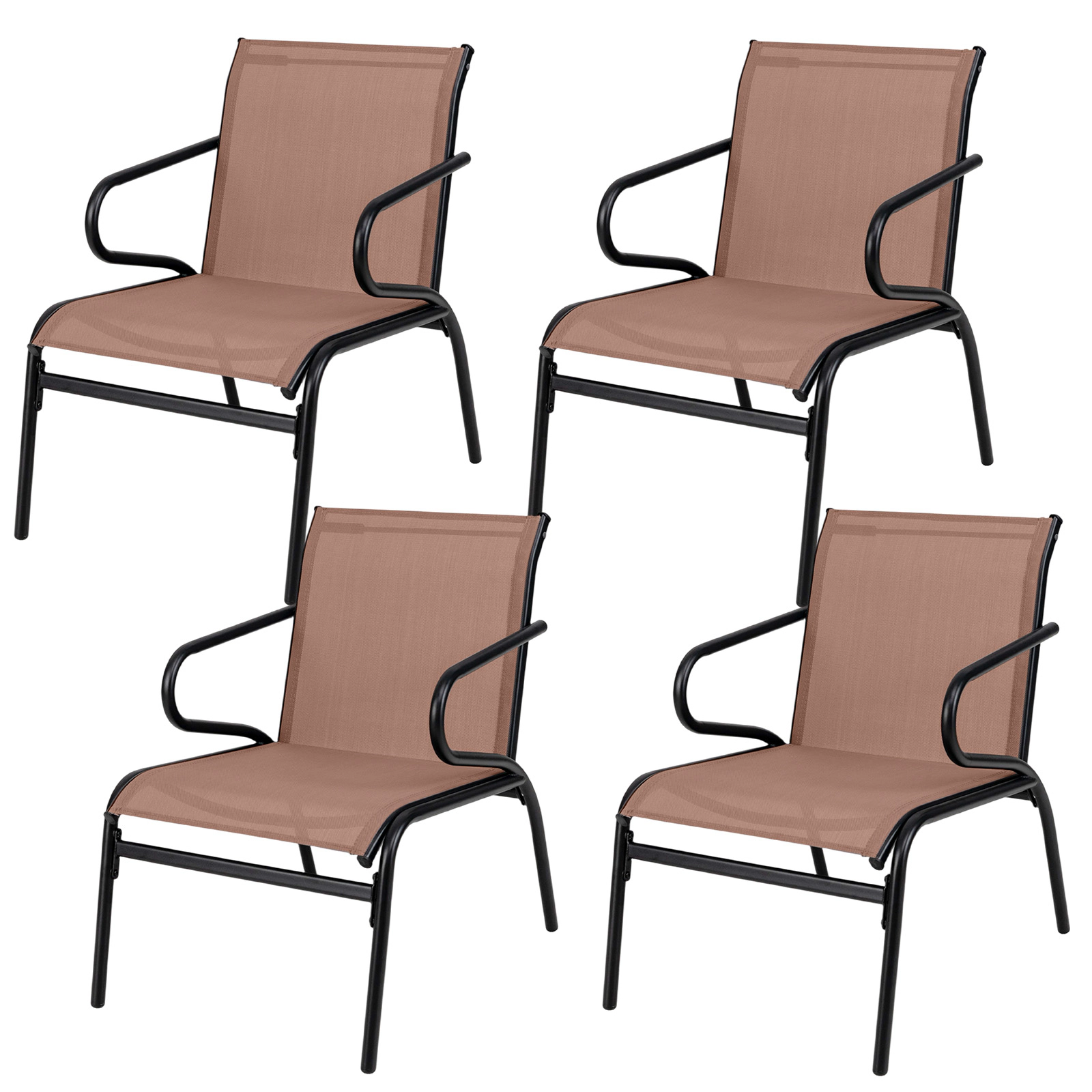 LJG Patio Chairs Set of 4 with Breathable Fabric for Poolside