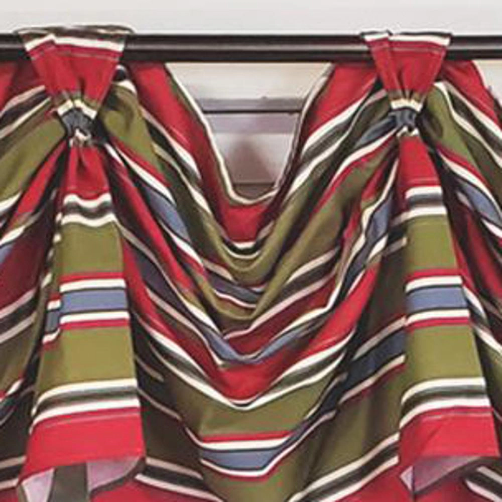 RLF Home Luxurious Modern Design Nigel Stripe Victory Swag 3-Scoop Window Valance 50" x 25" Multicolor
