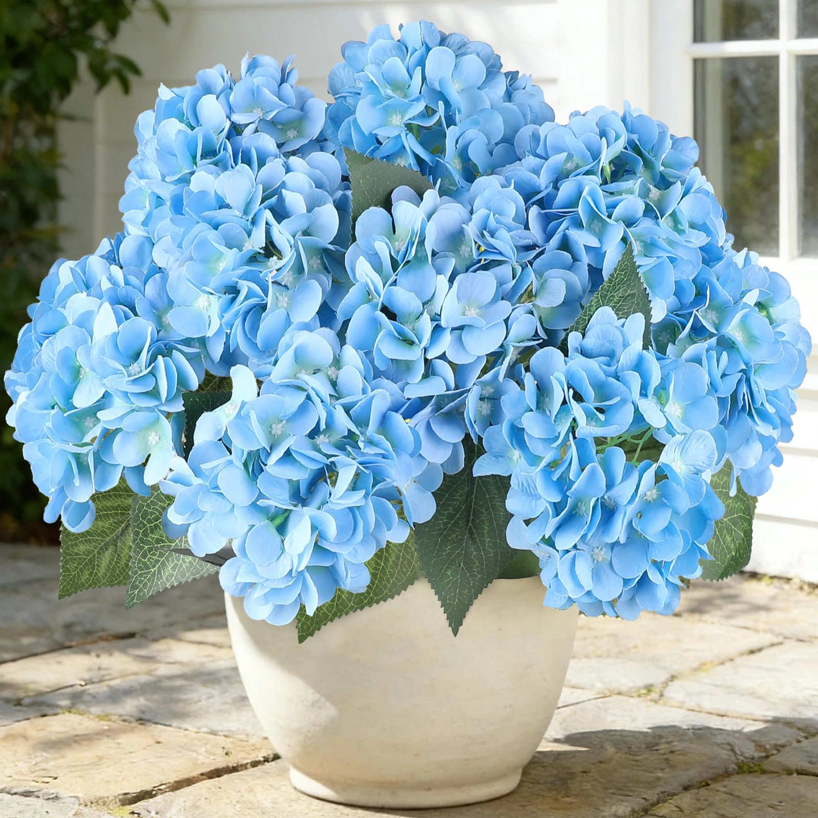 PUPWE 6 Yellow Artificial Fall Flowers For Outdoors Geraniums Decor