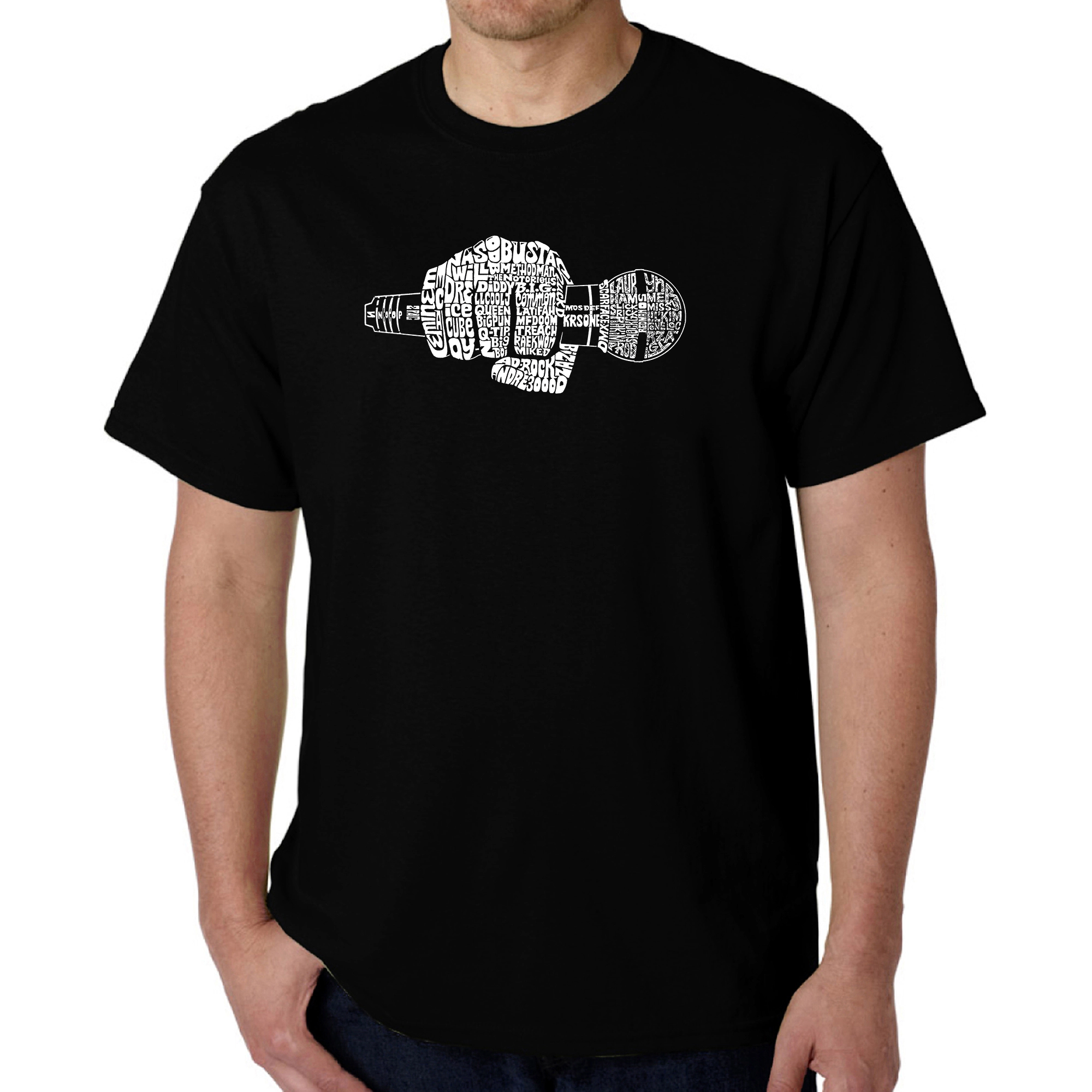 LA Pop Art Men's 90s Rappers Word T-Shirt - 100% Cotton, Crew Neck
