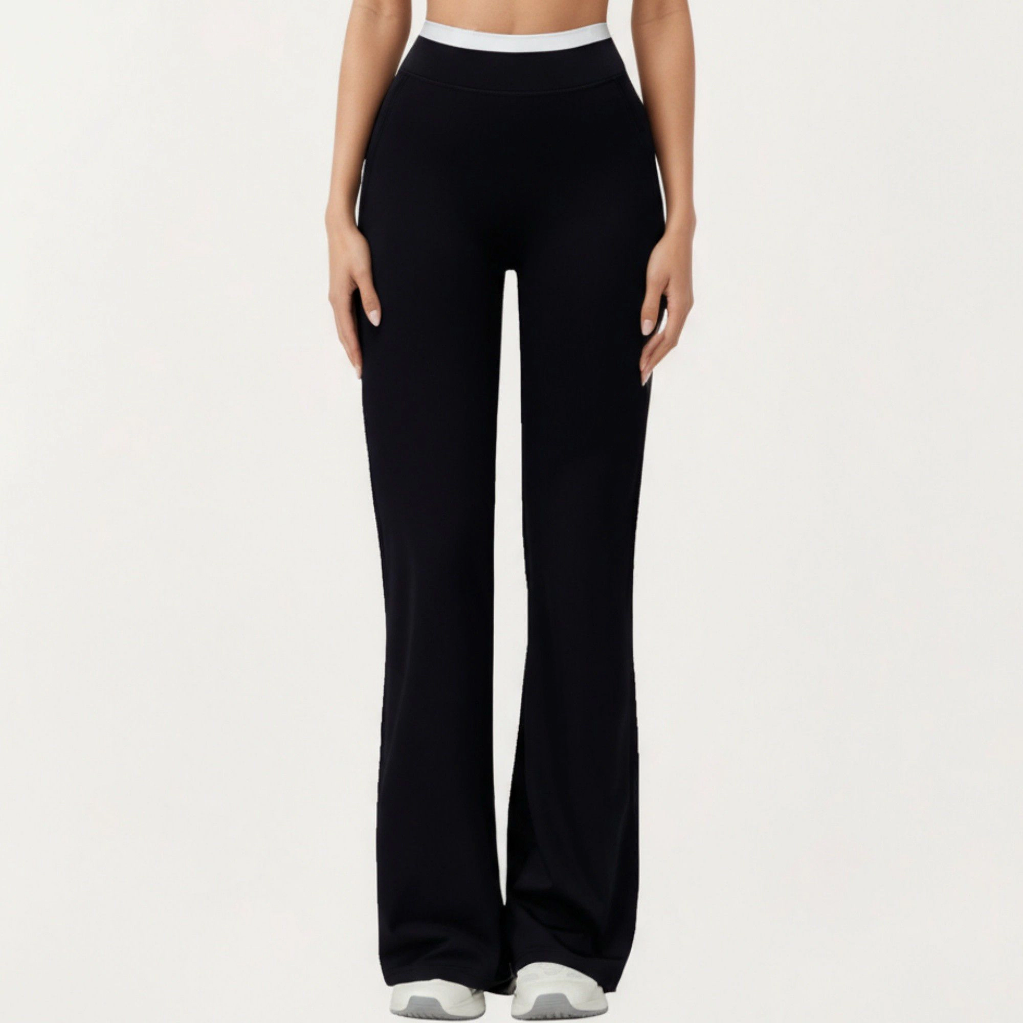 Anna-Kaci Active Women's High Waist Flare Leg Pants with Wide Supportive Waistband