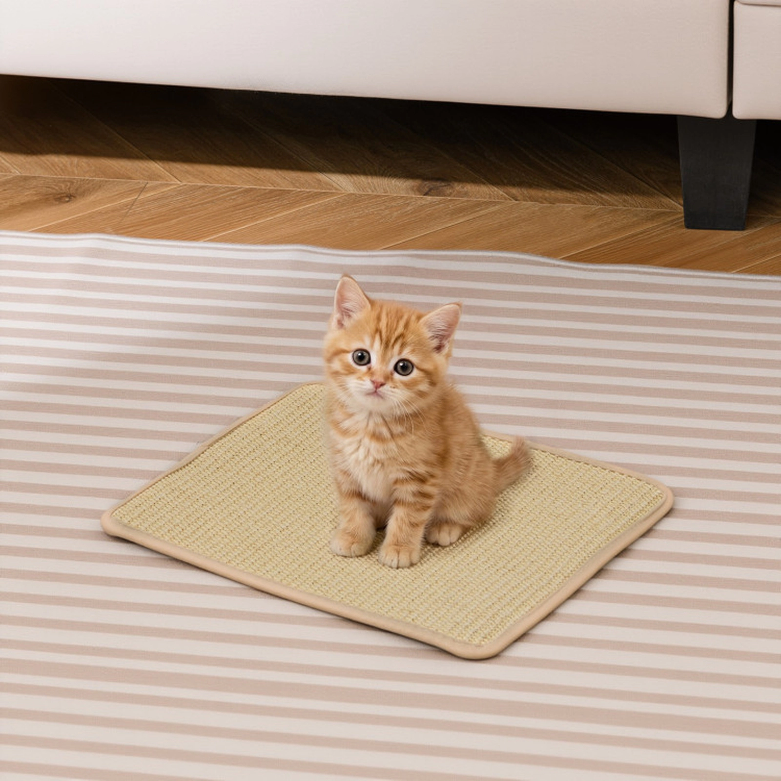 SUGIFT 12 Pieces Cat Scratcher Mat Set 16 x 12 Inch Natural Sisal Pads