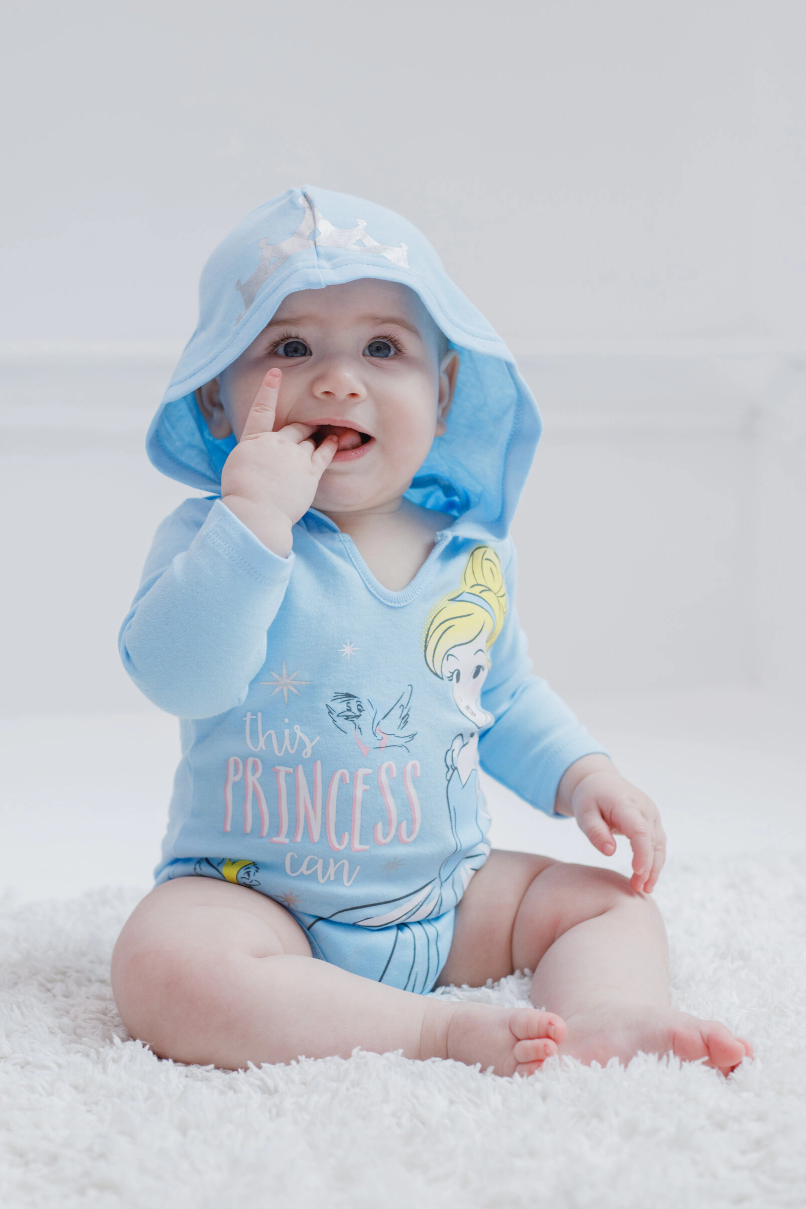 Disney Princess Baby Girls' 3-Pack Cosplay Hooded Bodysuits