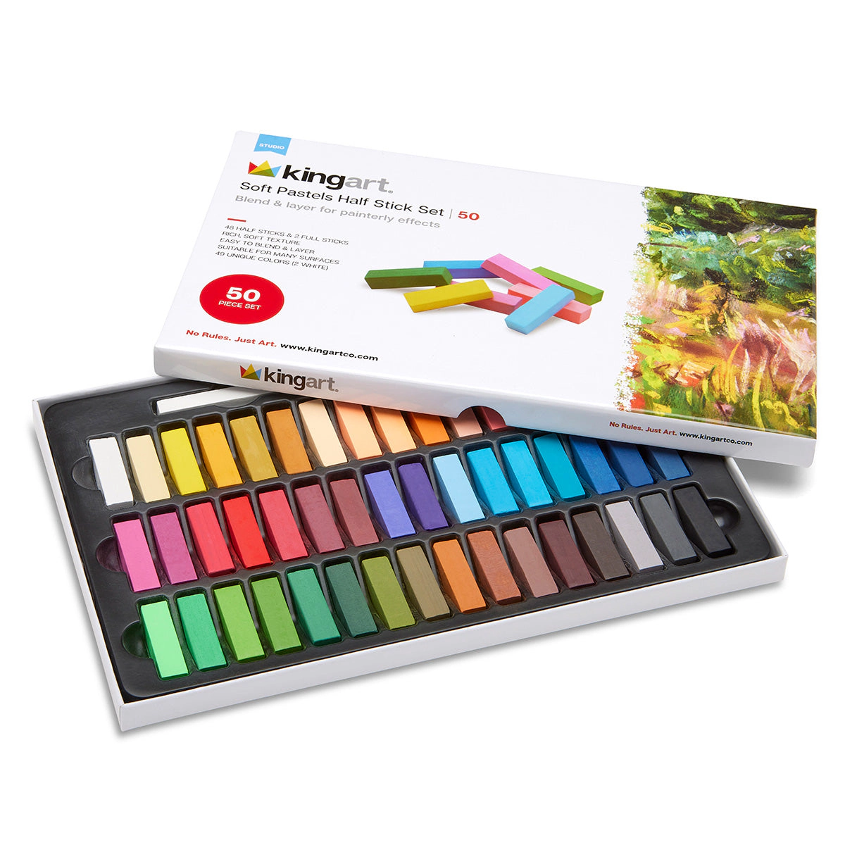 KINGART Soft Pastels Half Stick Set 50 pc