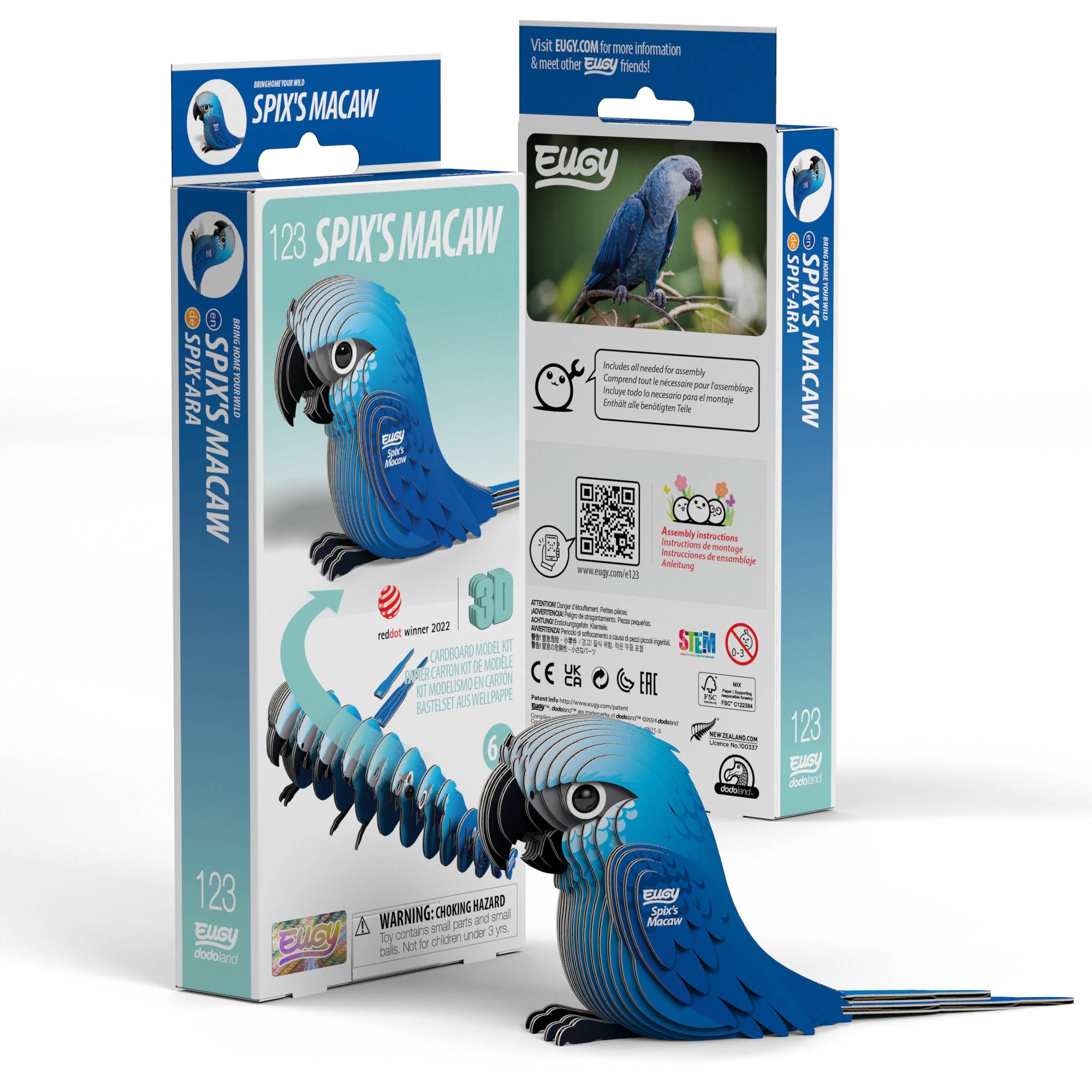 EUGY Spix's Macaw 3D Puzzle - contains 27 puzzle pieces