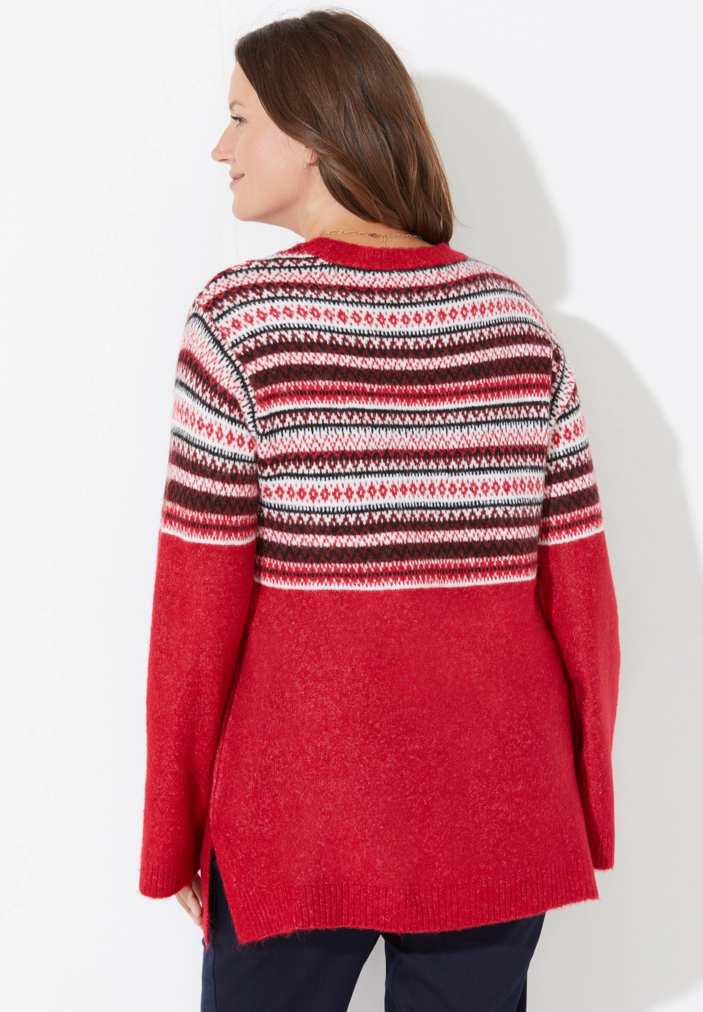 Catherines Women's Plus Fair Isle Pullover Sweater