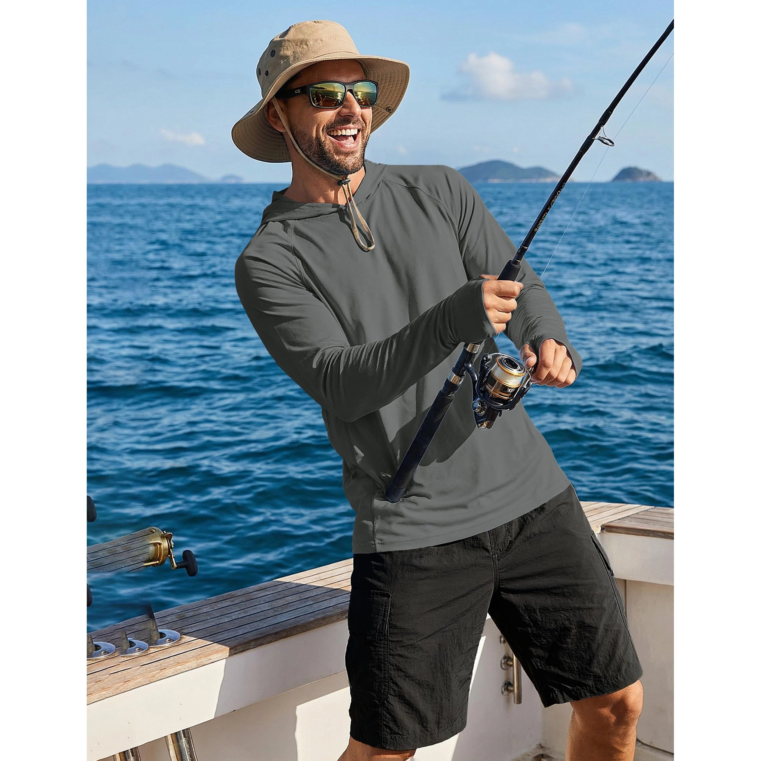 COOFANDY Men's Regular Fit Lightweight Long Sleeve Sports Hoodie