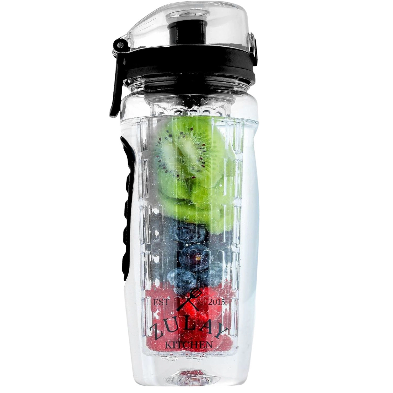 Zulay Kitchen Fruit Infuser Water Bottle - 34oz Leakproof With Full-Length Infusion Rod