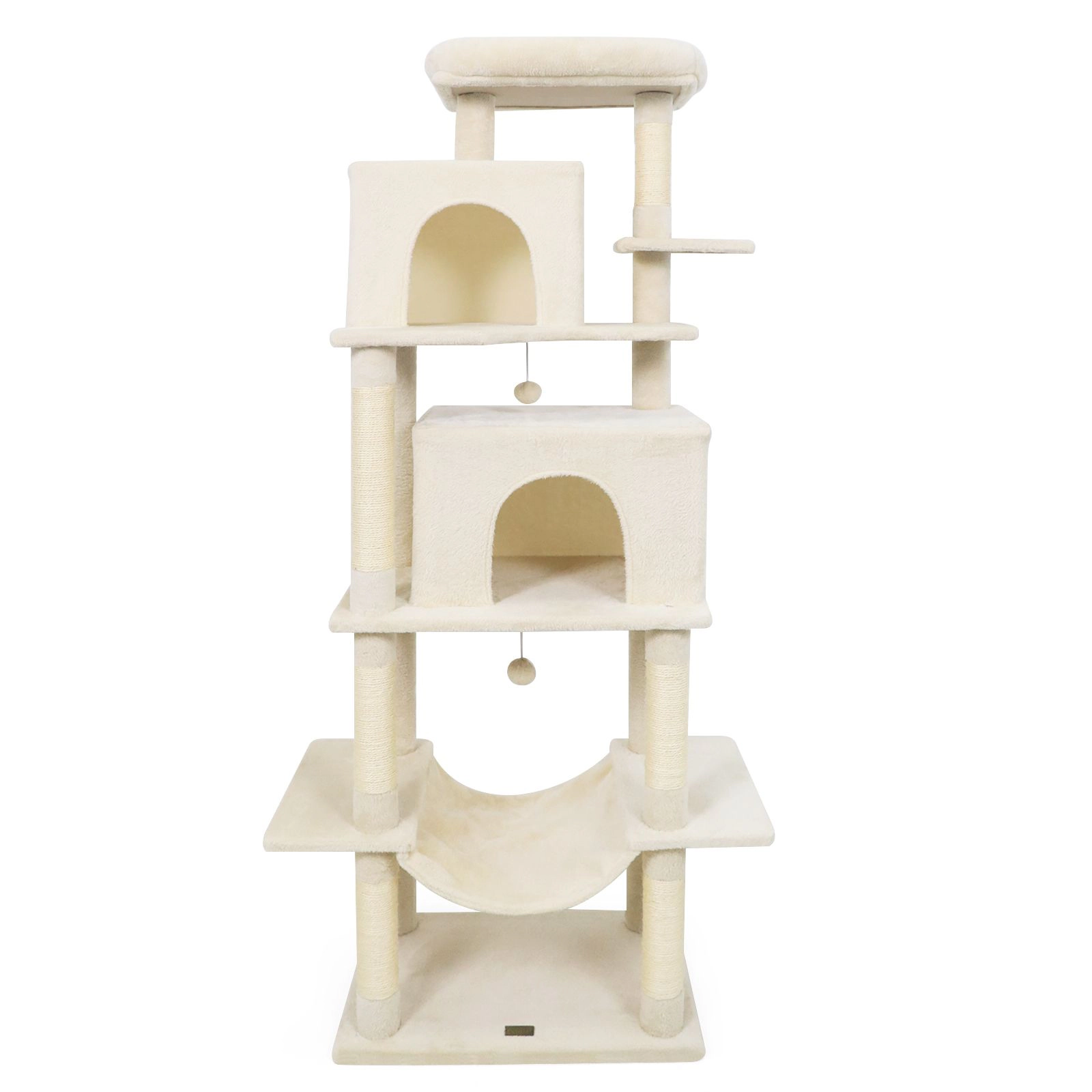SlickBlue 70" Multi-Level Cat Tree with Scratcher & Hideaways