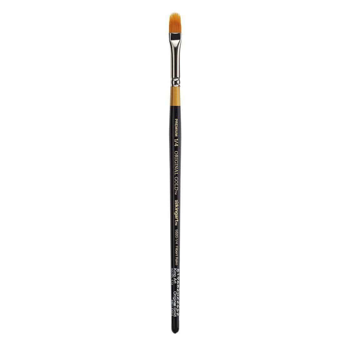 KINGART Original Gold 9520 Filbert Rake Golden Taklon Brush