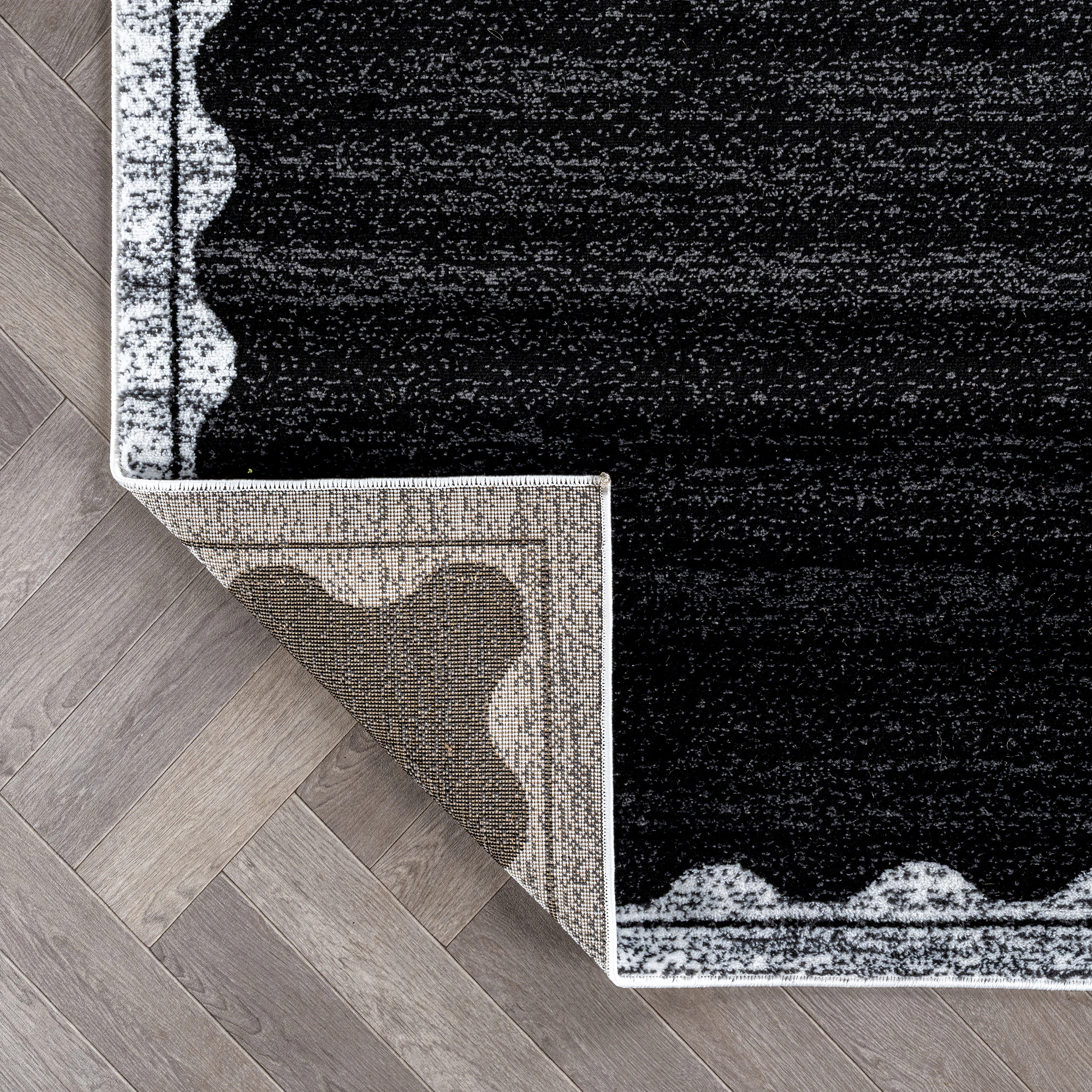 World Rug Gallery Modern Abstract Grid Indoor Area Rug, Polypropylene with Jute Backing for Living