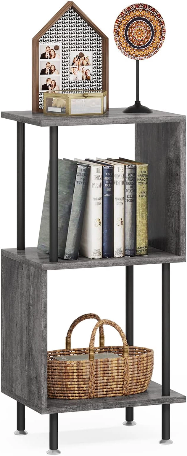 Byte Bonds 3 Tier Modern Shelving Unit Gray