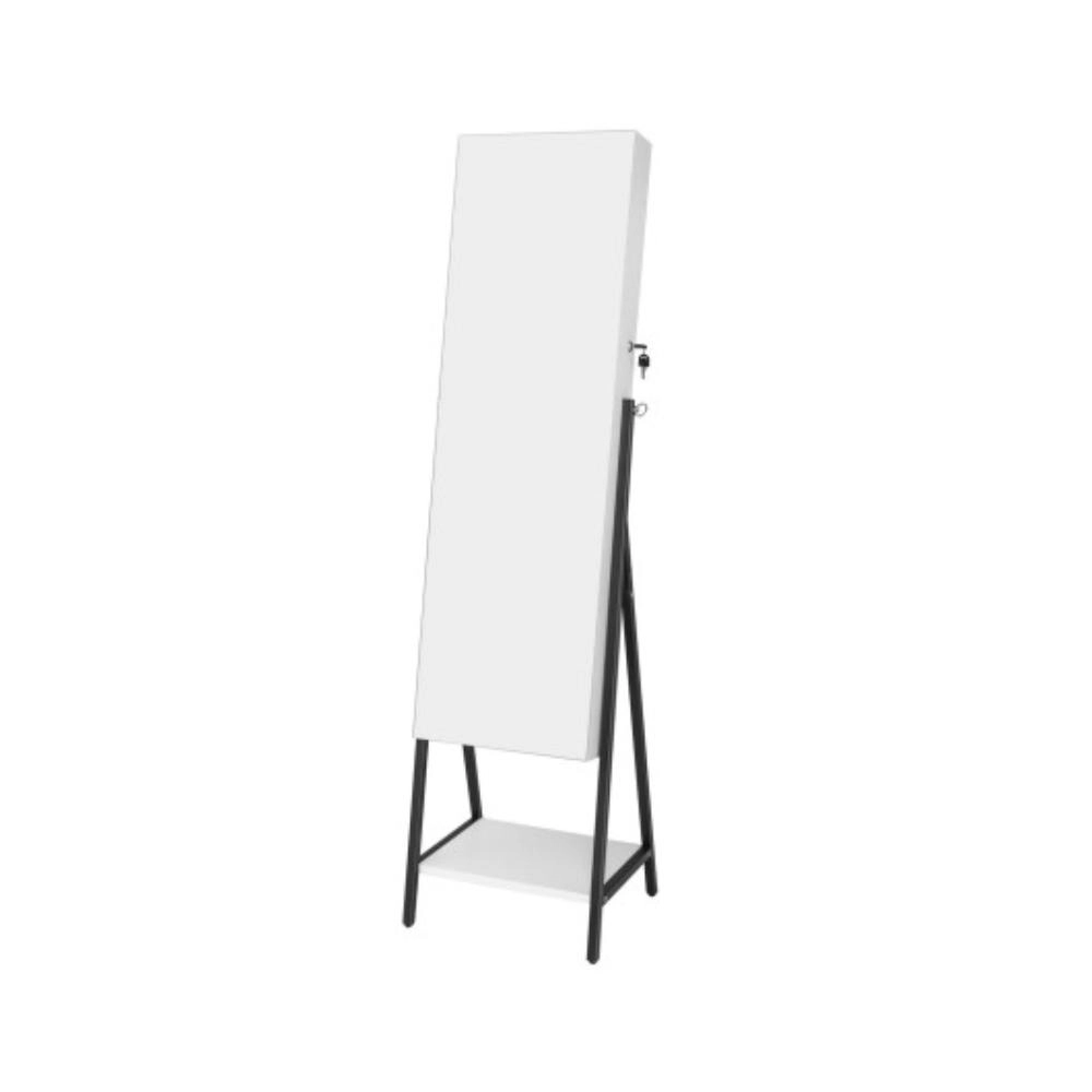 Hivvago Freestanding Jewelry Cabinet with Full-Length Mirror-White