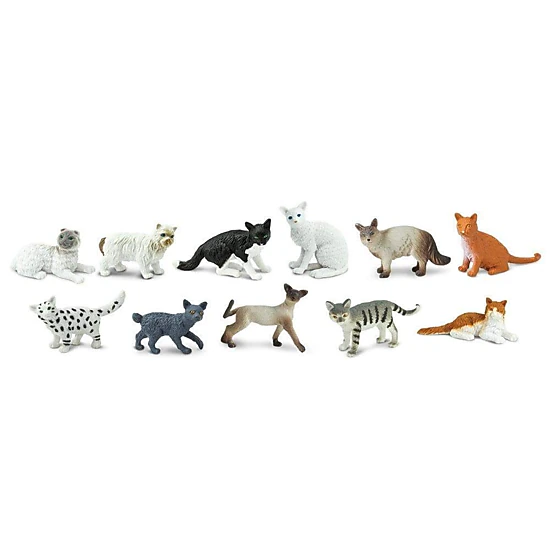 Safari Ltd. - Domestic Cats TOOB - contains 10 Mini Figurines