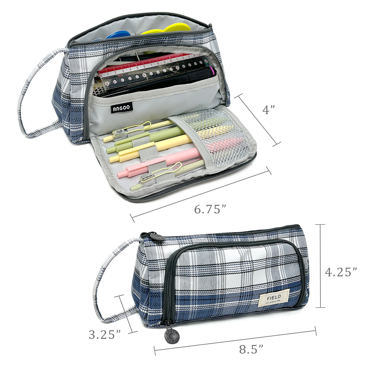 Wrapables Large Capacity Portable Pencil Pouch for Office Supplies