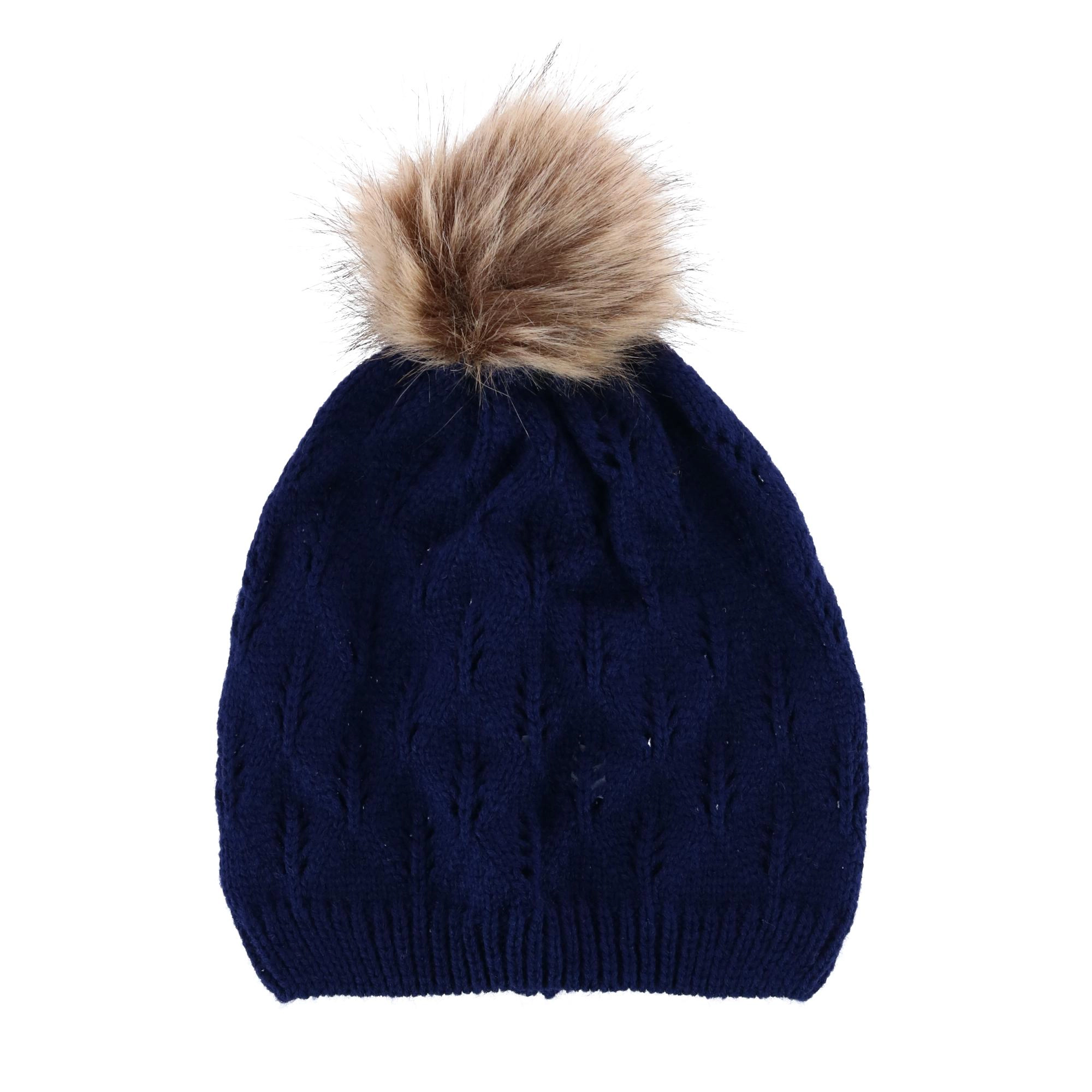 Connex Gear Women's Acrylic Knit Beanie Pom Hat and Infinity Scarf Set