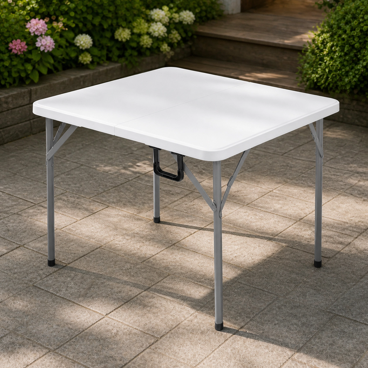 SUGIFT 34-Inch Square Folding Card and Game Table, 400-Lb Capacity, HDPE Top, Carry Handle